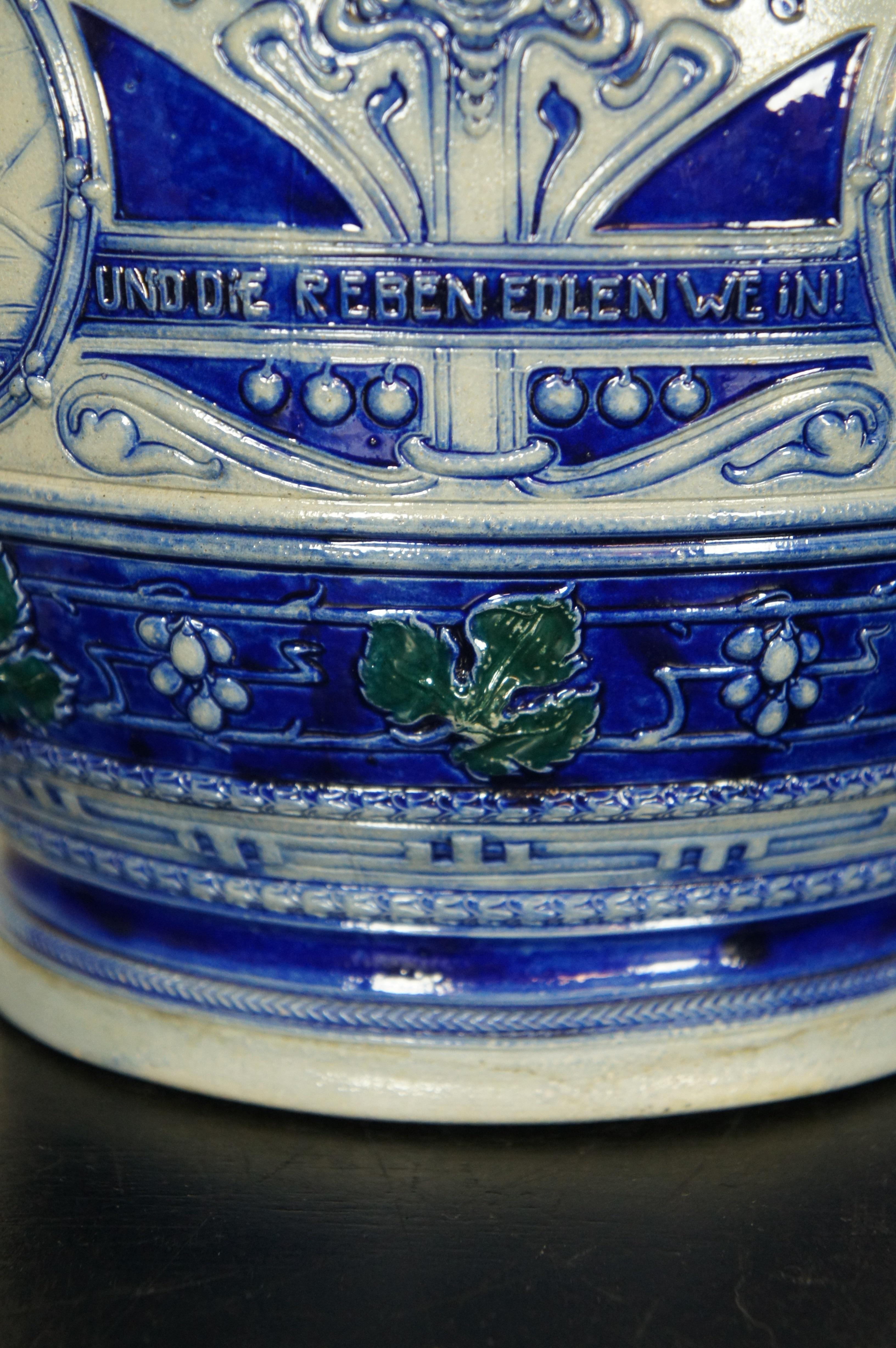 Antique German Westerwald Salt Glaze Rumtopf Jar Crock Rum Tureen w Lid 13