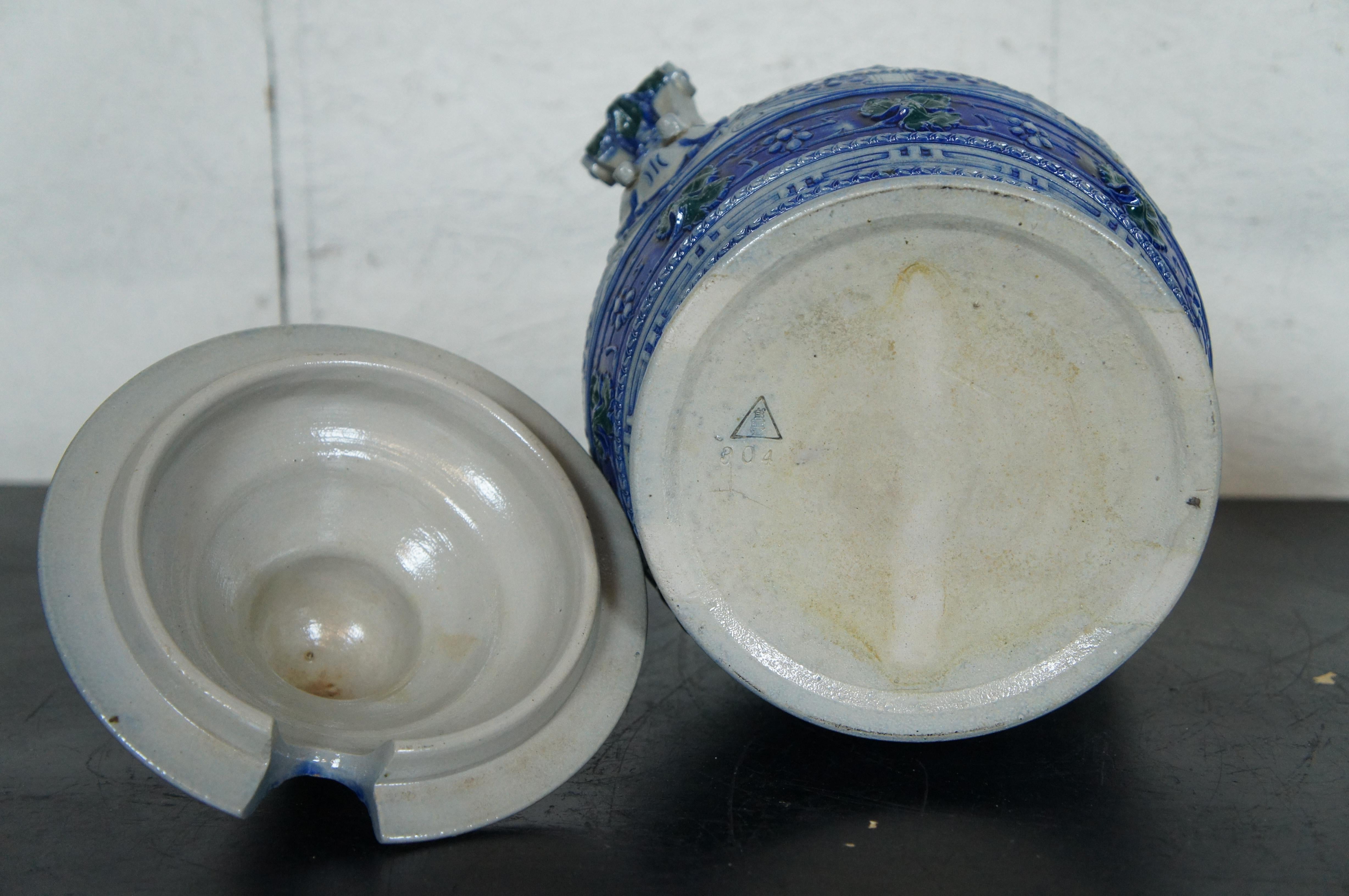 Stoneware Antique German Westerwald Salt Glaze Rumtopf Jar Crock Rum Tureen w Lid 13