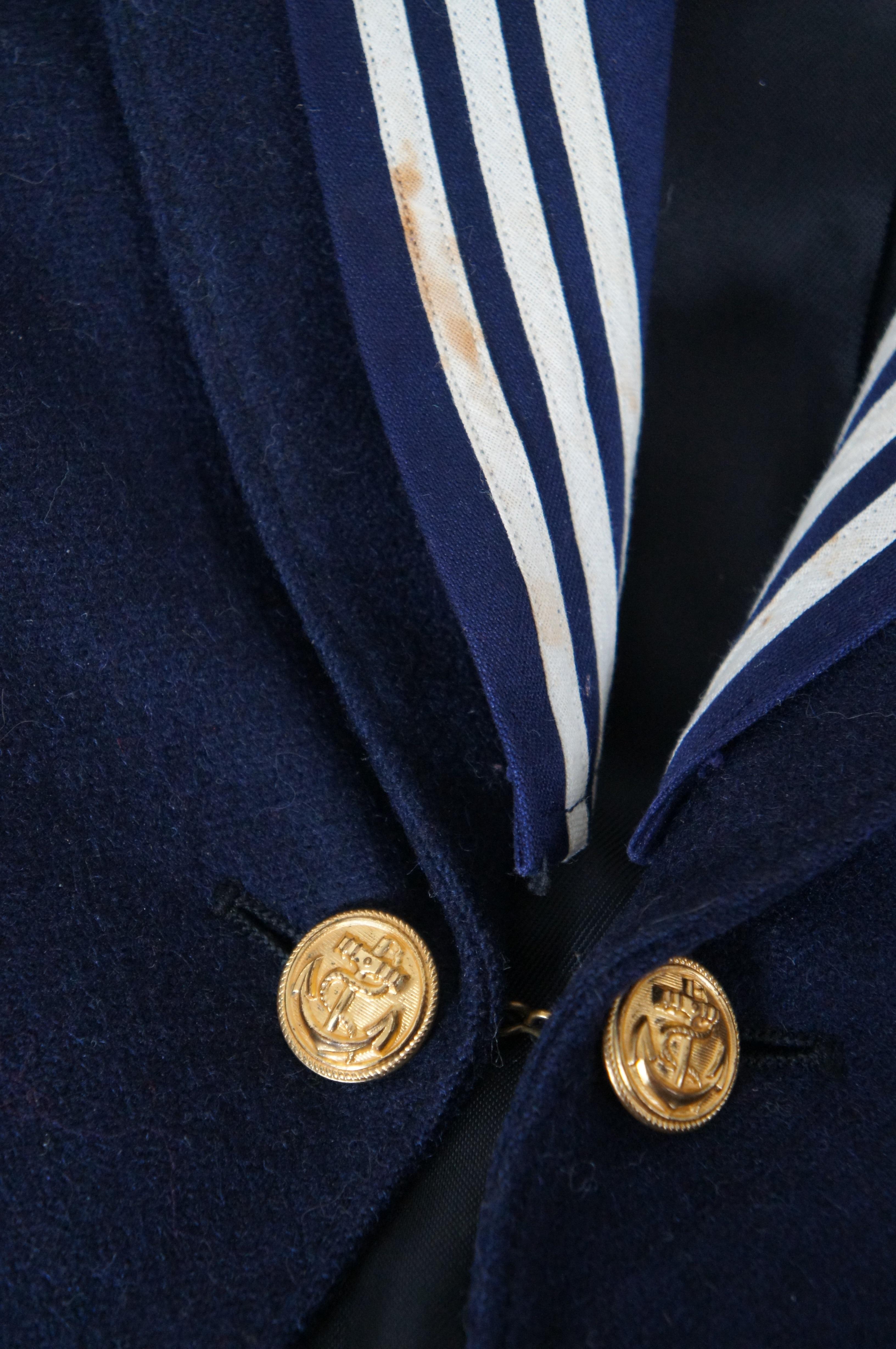 Antiker deutscher Kaiserlicher Marine-Marine-Anzug für Kinder Matrosen aus Wolle, Uniform im Angebot 7