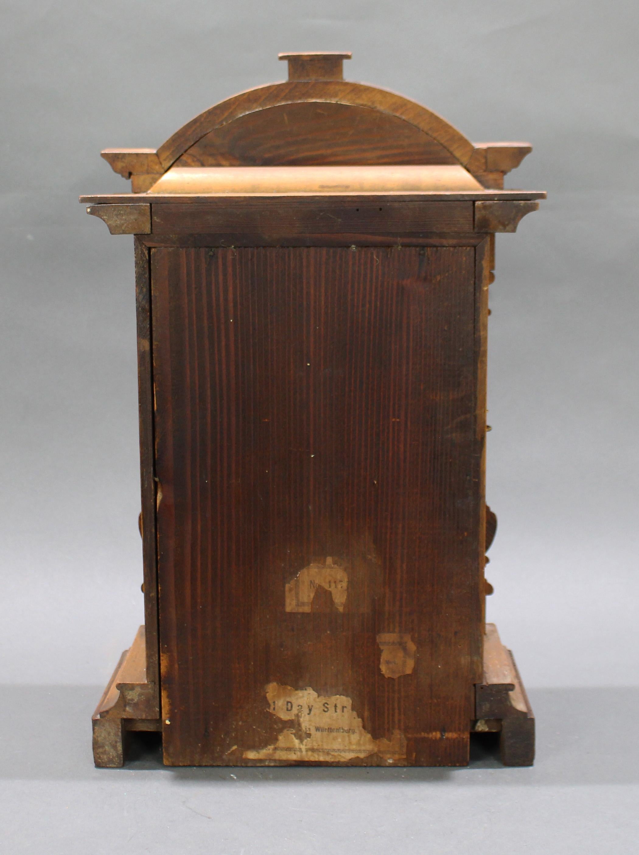 Antique German Württemberg Mantel Clock, c.1890 For Sale 7