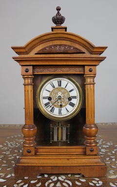 Antiguo reloj de chimenea alemán de Württemberg, c.1890