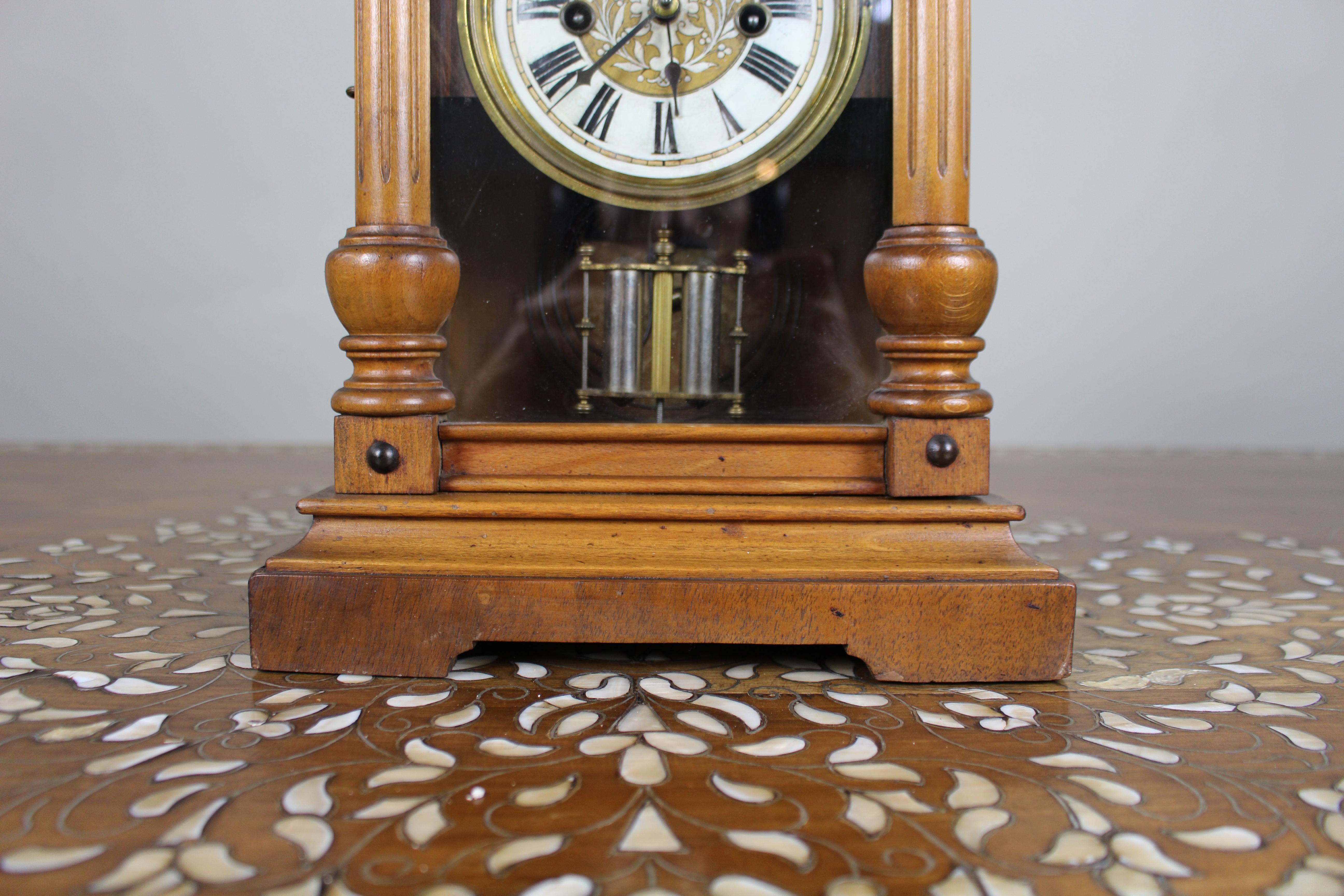19th Century Antique German Württemberg Mantel Clock, c.1890 For Sale
