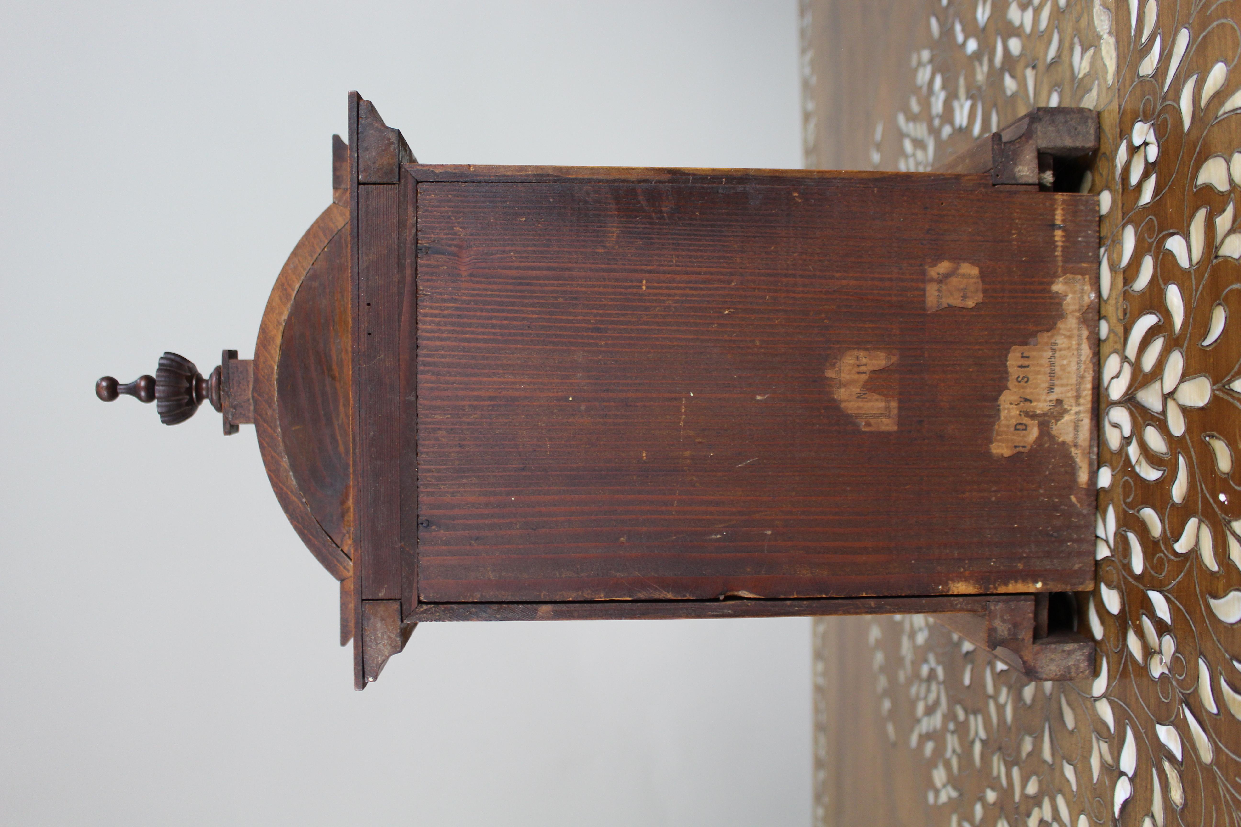 Pine Antique German Württemberg Mantel Clock, c.1890 For Sale