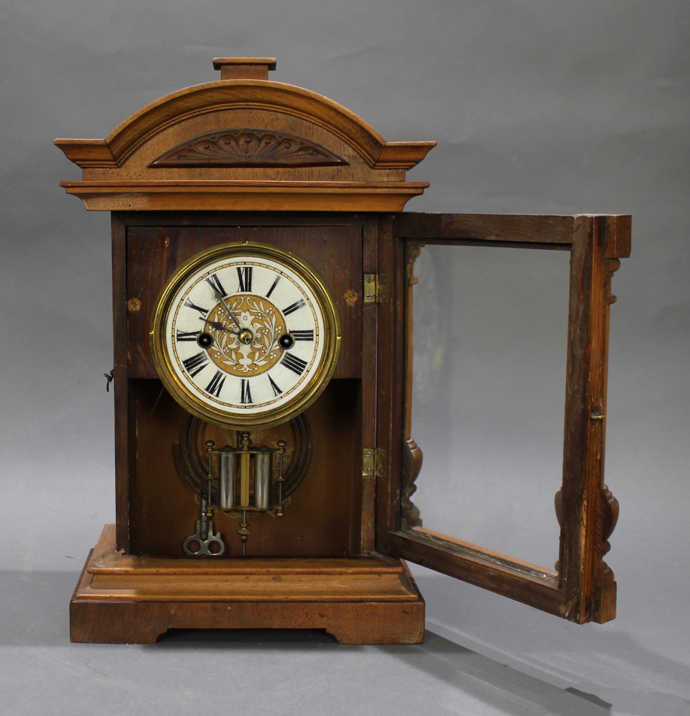 Pine Antique German Wurttemberg Mantle Clock C.1900 For Sale