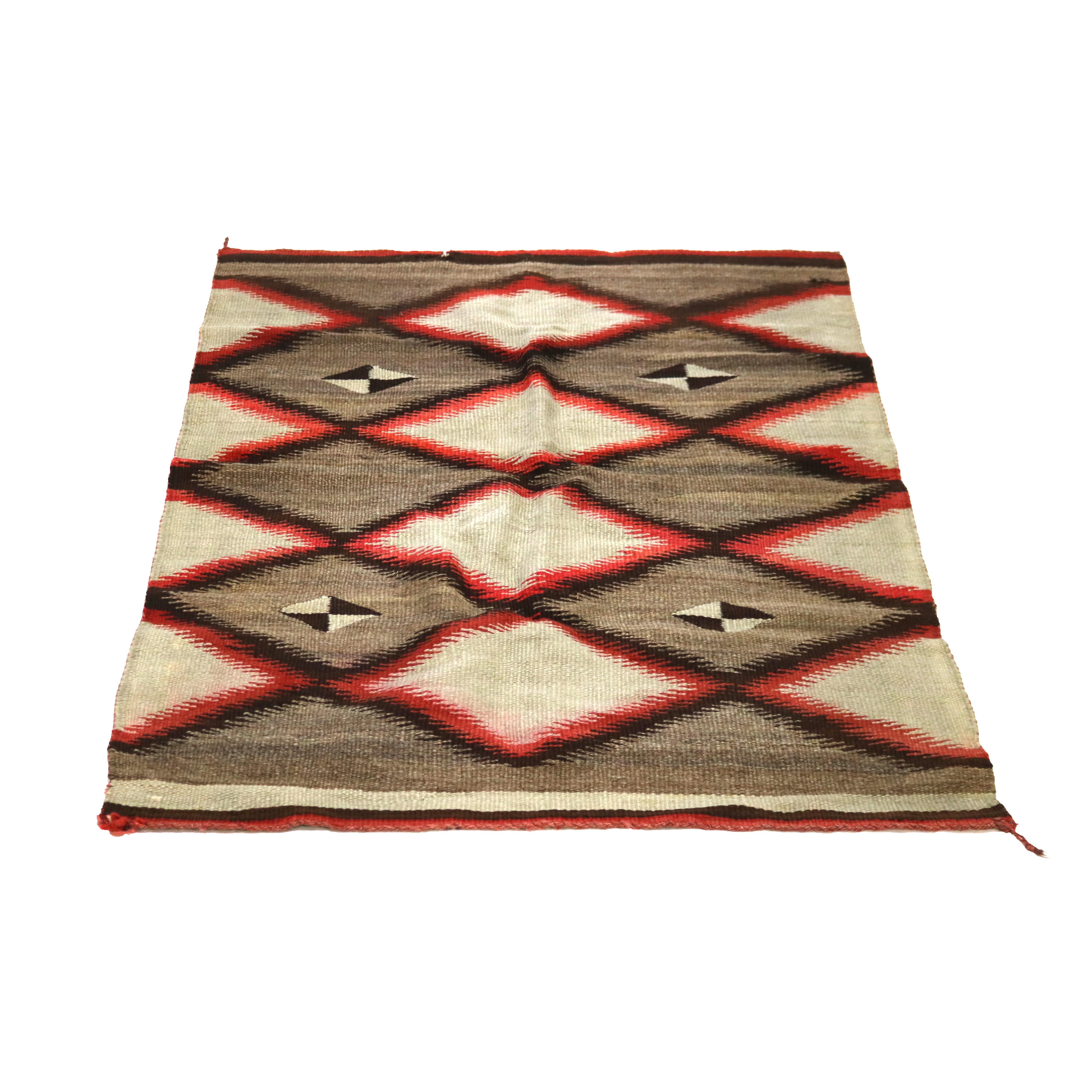 Antique Germantown Eye Dazzler Navajo Woven Wool Blanket 19thC.

Measures - 64 1/4