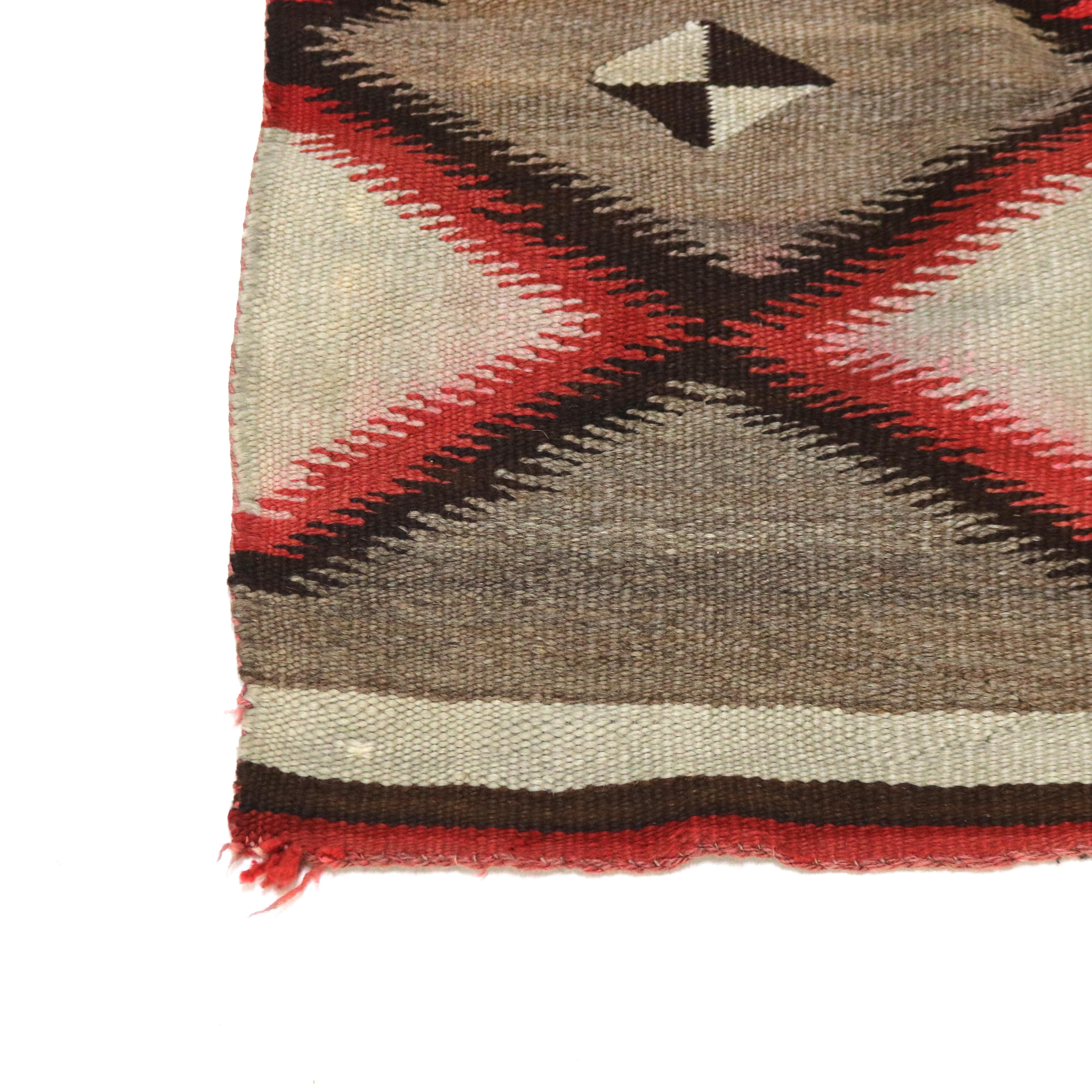 Antique Germantown Eye Dazzler Navajo Woven Wool Blanket 19thC In Good Condition In Big Flats, NY
