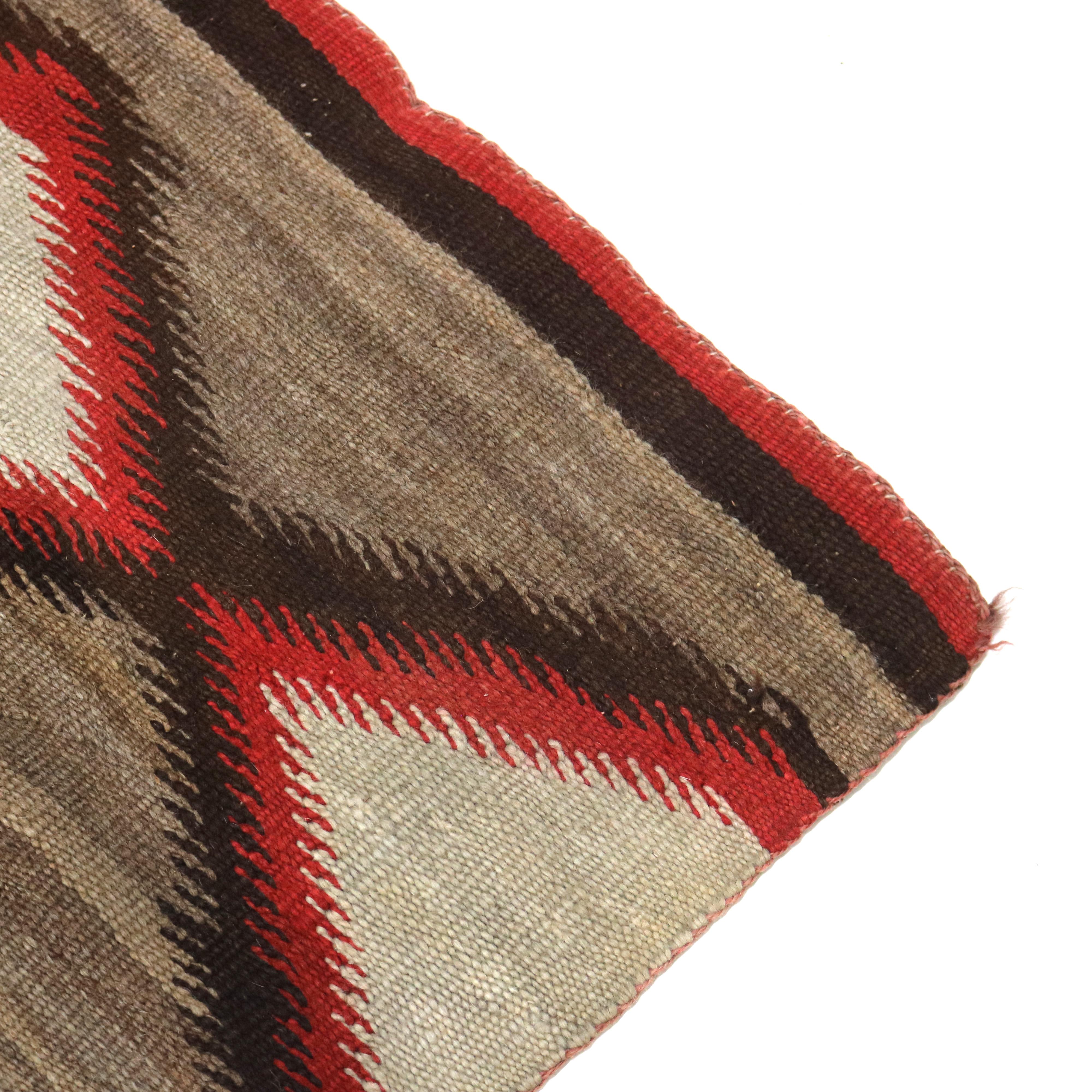 Antique Germantown Eye Dazzler Navajo Woven Wool Blanket 19thC 1