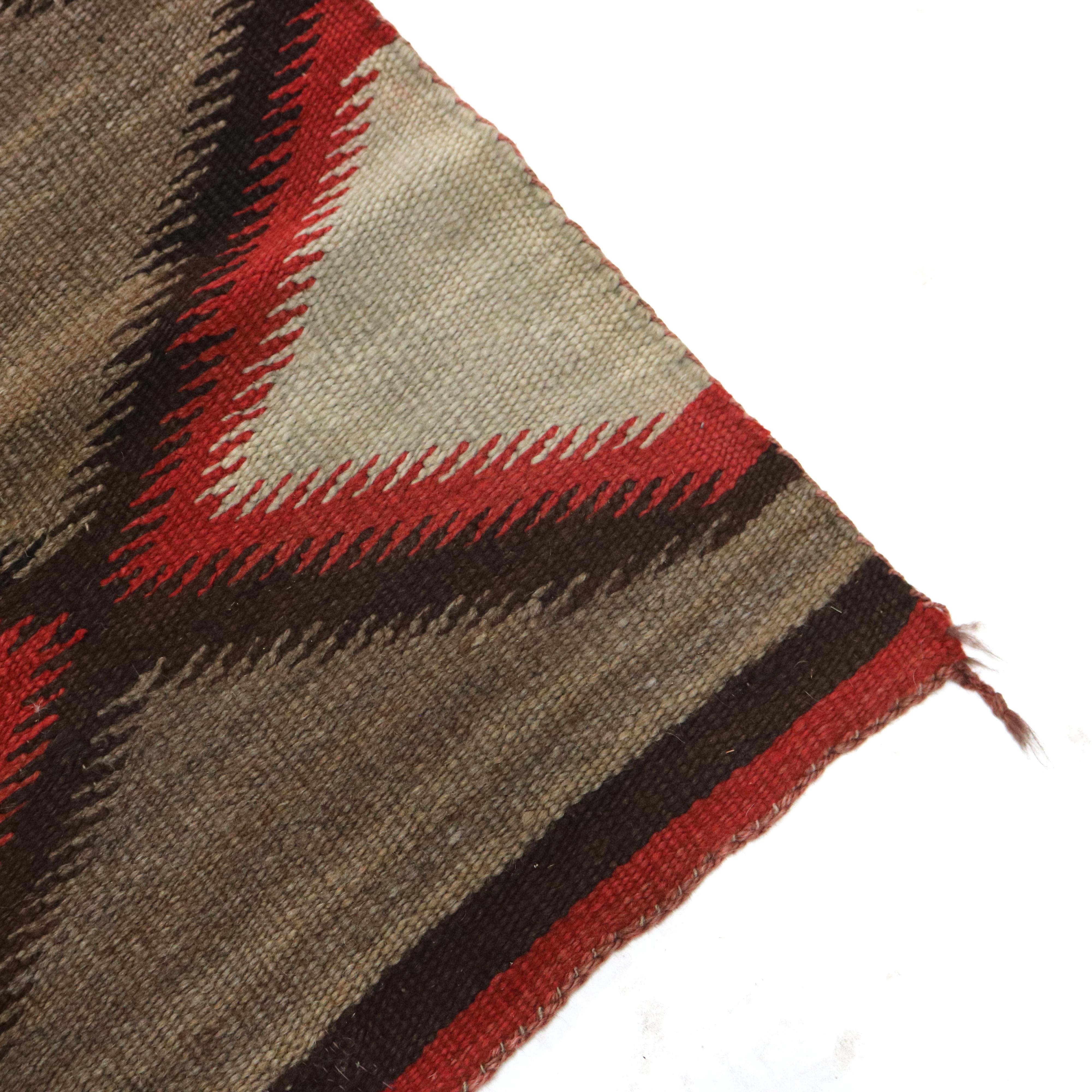 Antique Germantown Eye Dazzler Navajo Woven Wool Blanket 19thC 2