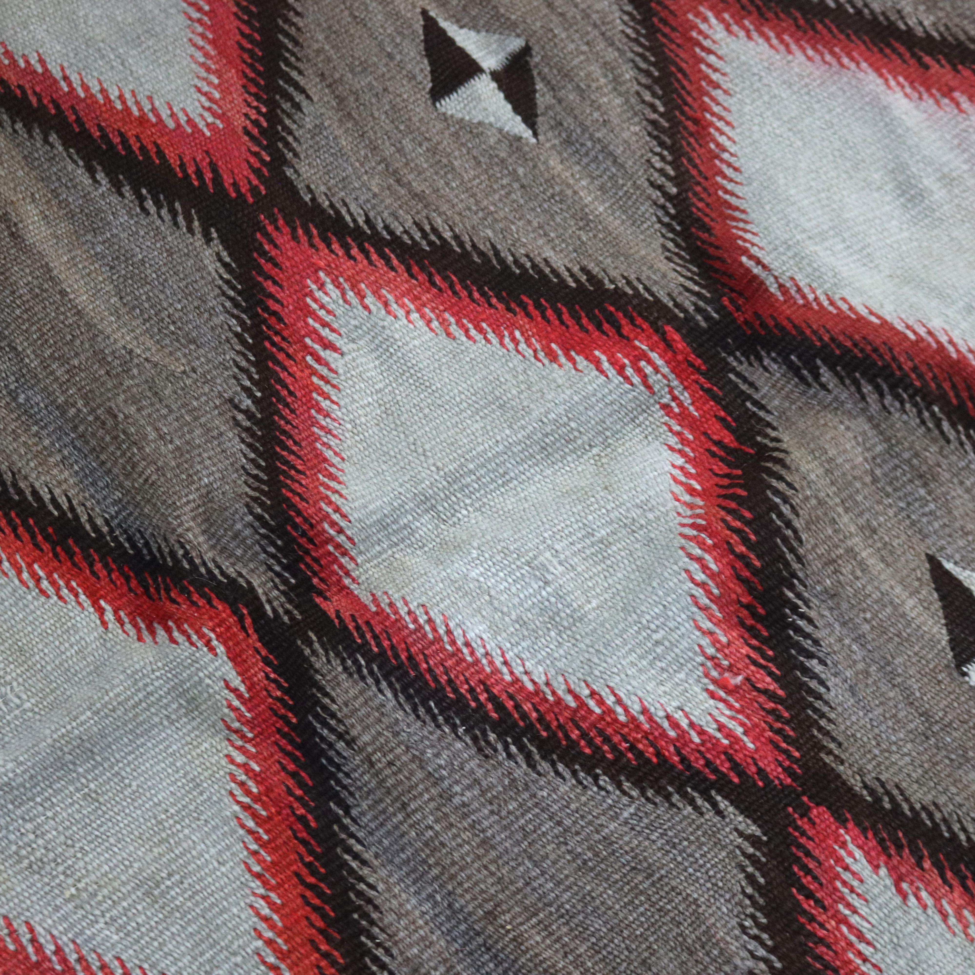Antique Germantown Eye Dazzler Navajo Woven Wool Blanket 19thC 4