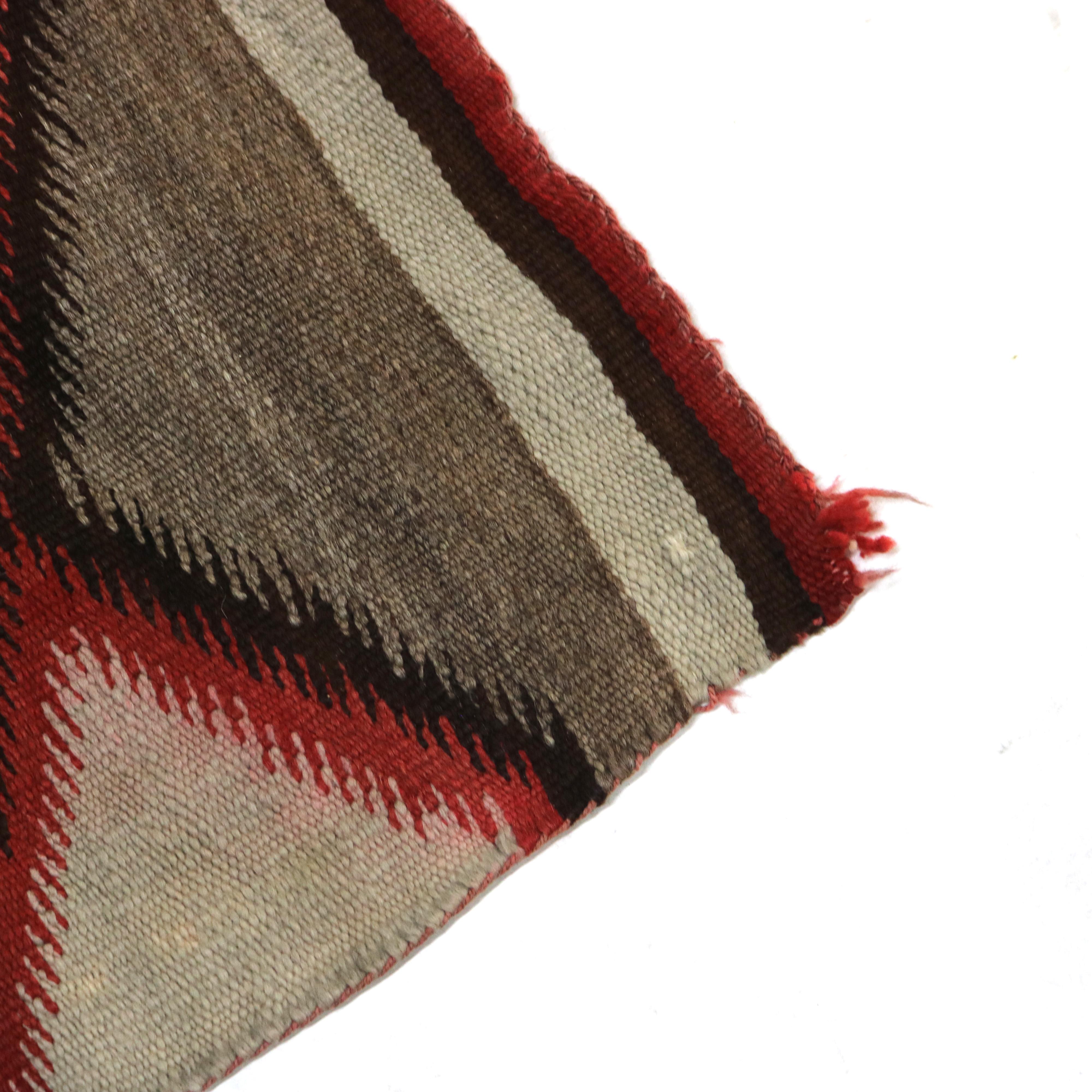 Antique Germantown Eye Dazzler Navajo Woven Wool Blanket 19thC 5