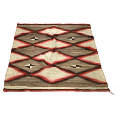 Antique Germantown Eye Dazzler Navajo Woven Wool Blanket 19thC