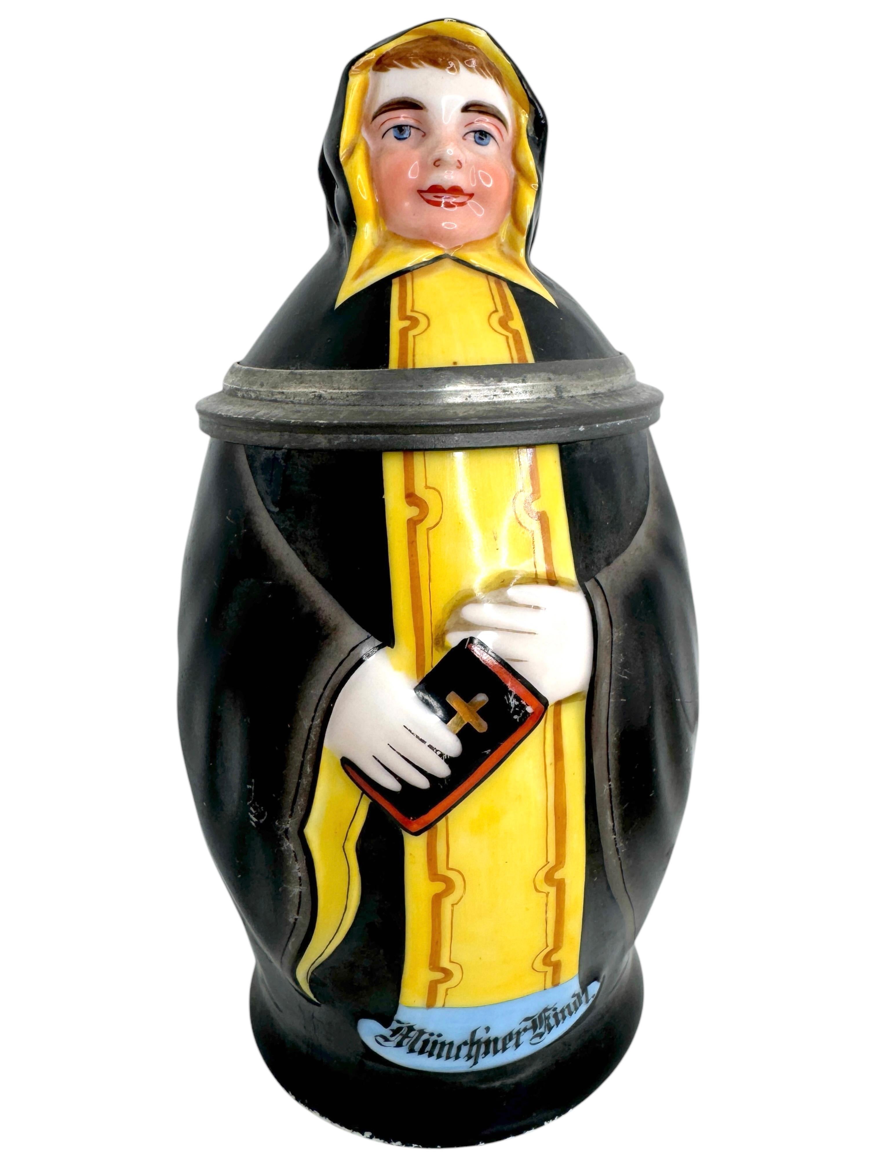 Art nouveau Beer Stein Munich Child, Martin Pausen, Allemagne, années 1910 en vente