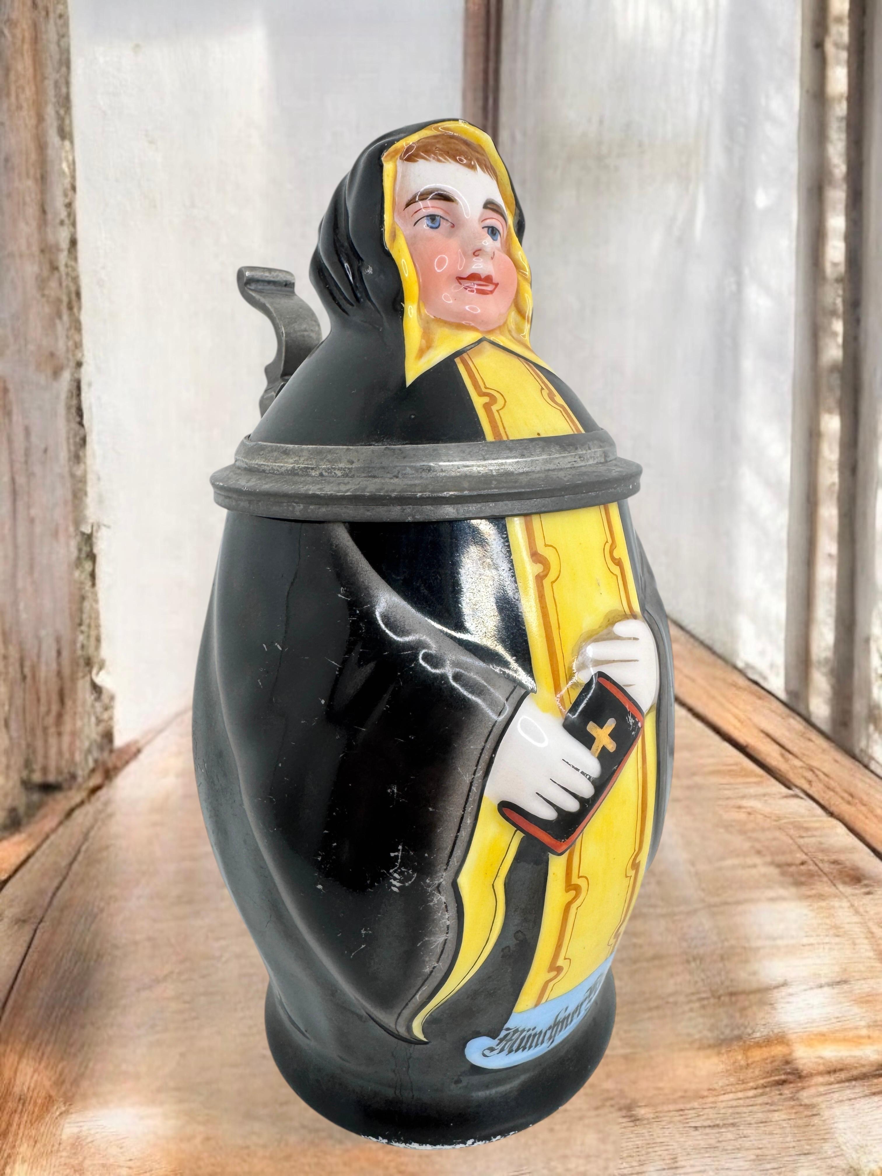 Début du 20ème siècle Beer Stein Munich Child, Martin Pausen, Allemagne, années 1910 en vente