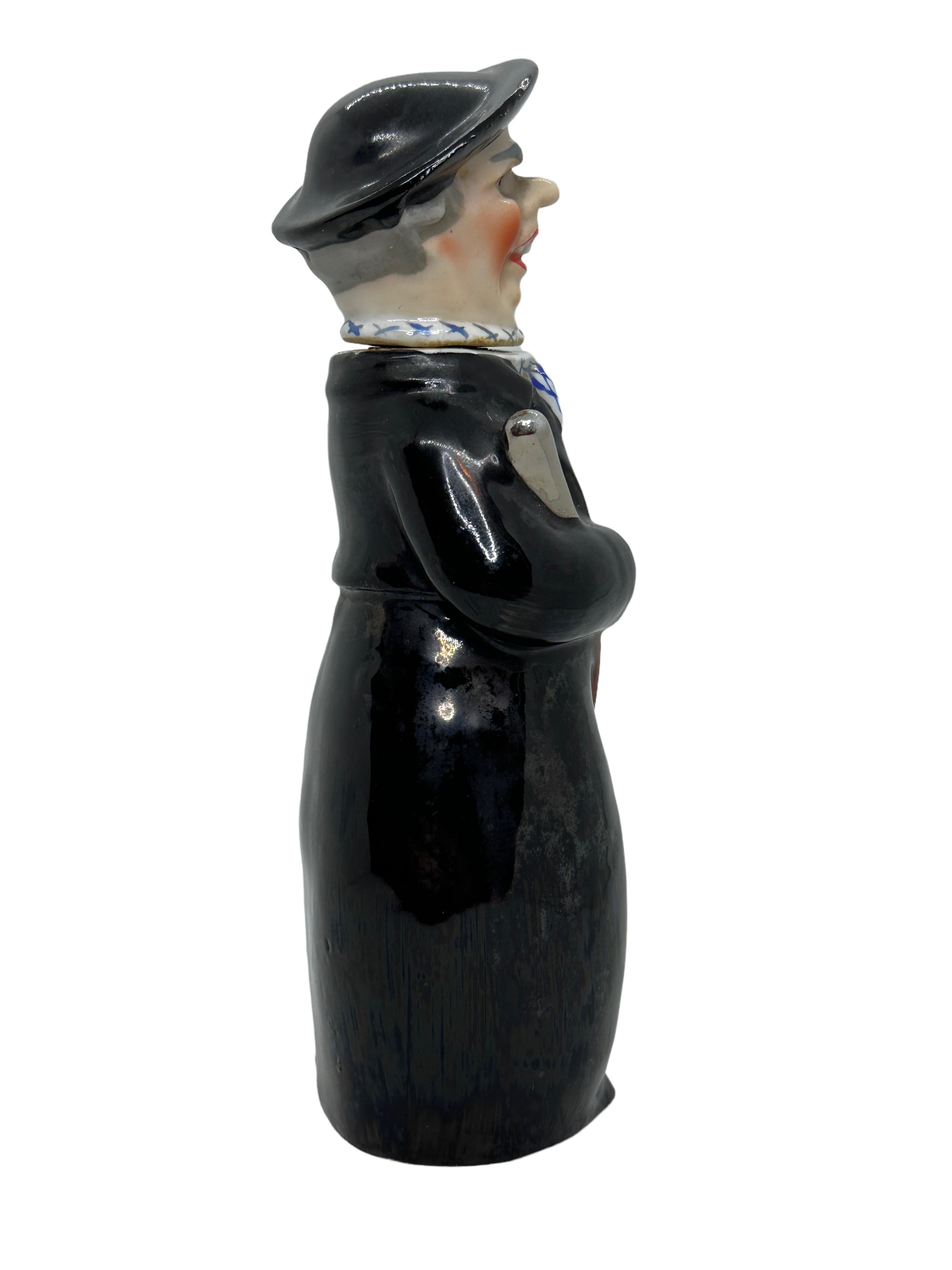 Hand-Crafted Antique Germany Liqueur Character Bottle Priest, E. Bohne, Germany, 1910s For Sale