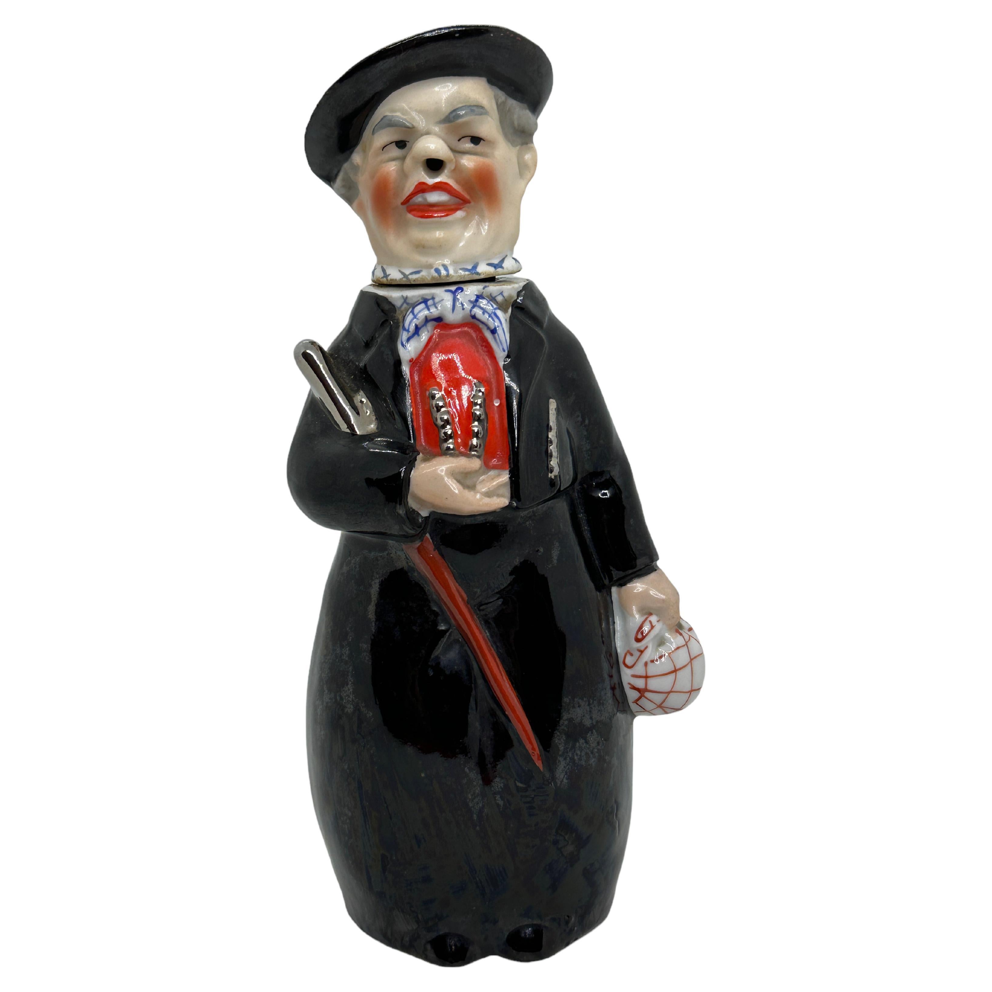 Antique Germany Liqueur Character Bottle Priest, E. Bohne, Germany, 1910s For Sale