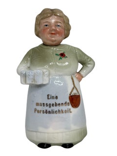 Antique Germany Liqueur Character Waitress Bottle, E. Bohne, Germany, 1900s