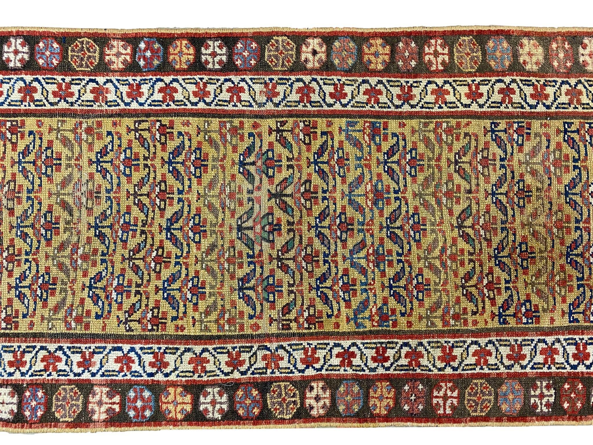 Wool Antique Gharabagh/Kazak Runner Rug - 9'-1
