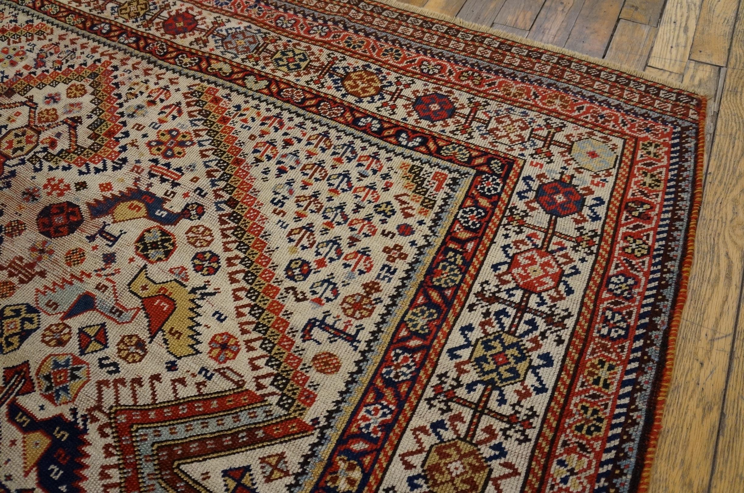 19th Century S. Persian Ghashgaie Shekarlu Bird Carpet
5'10