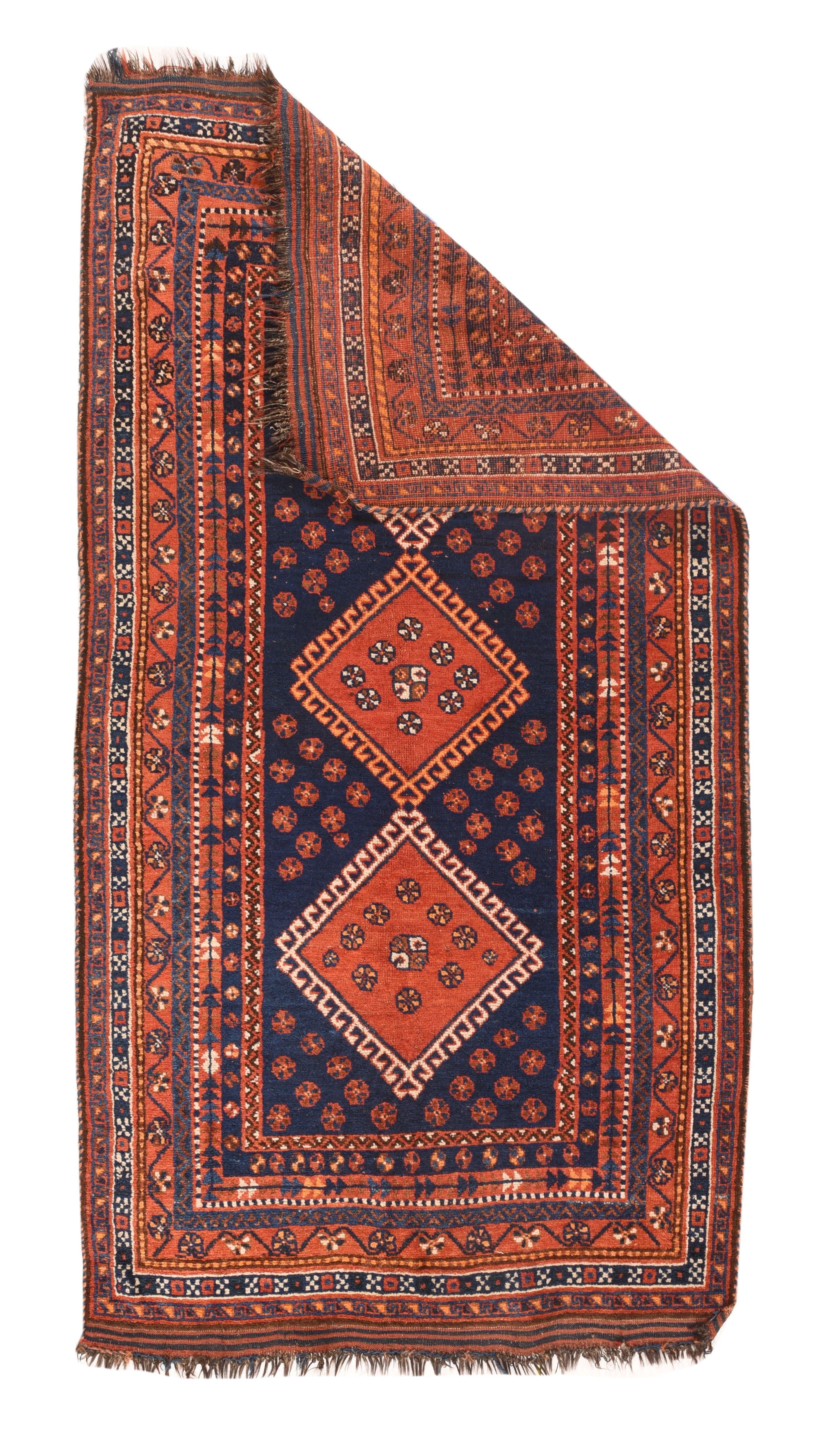 Antiker Ghashghai-Teppich 4'5'' x 8'1''.