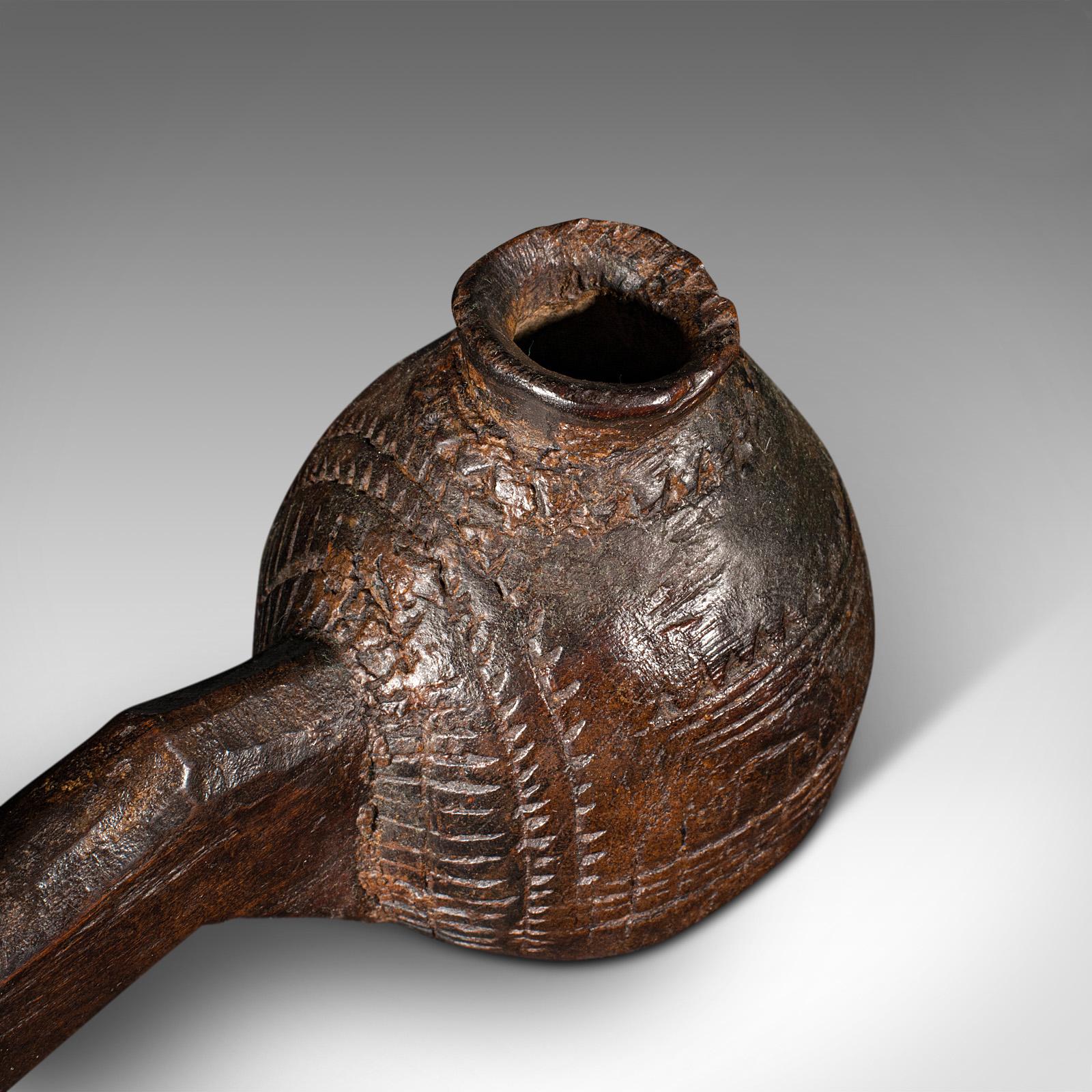 Antiker Ghee-Servierkrug, indisch, Stammeskunst, Libation-Tasse, Kerzenständer, viktorianisch (Hartholz) im Angebot