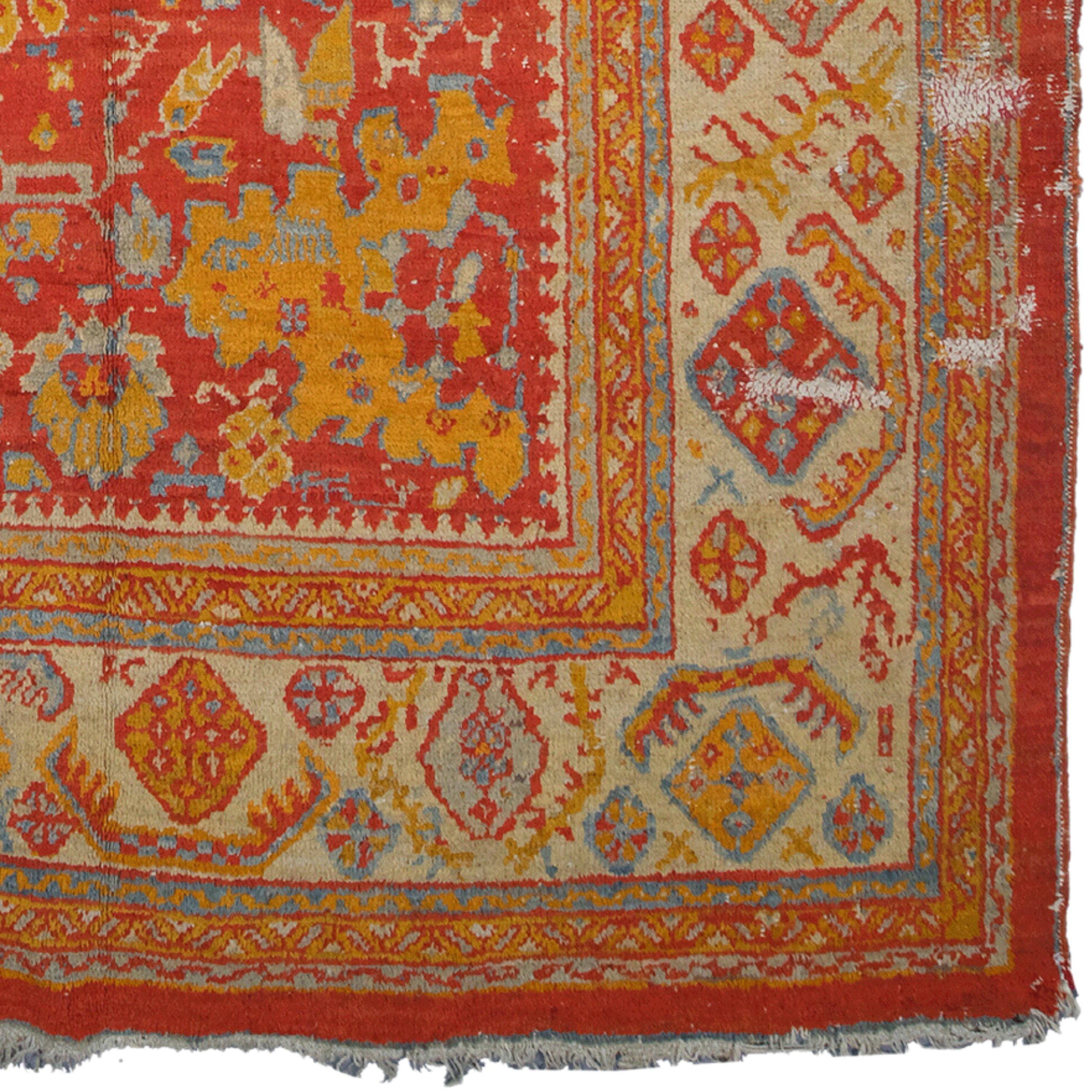 Antique Ghiordes Carpet - Late of 19th Century Ghiordes Rug, Turkish Rug For Sale 1