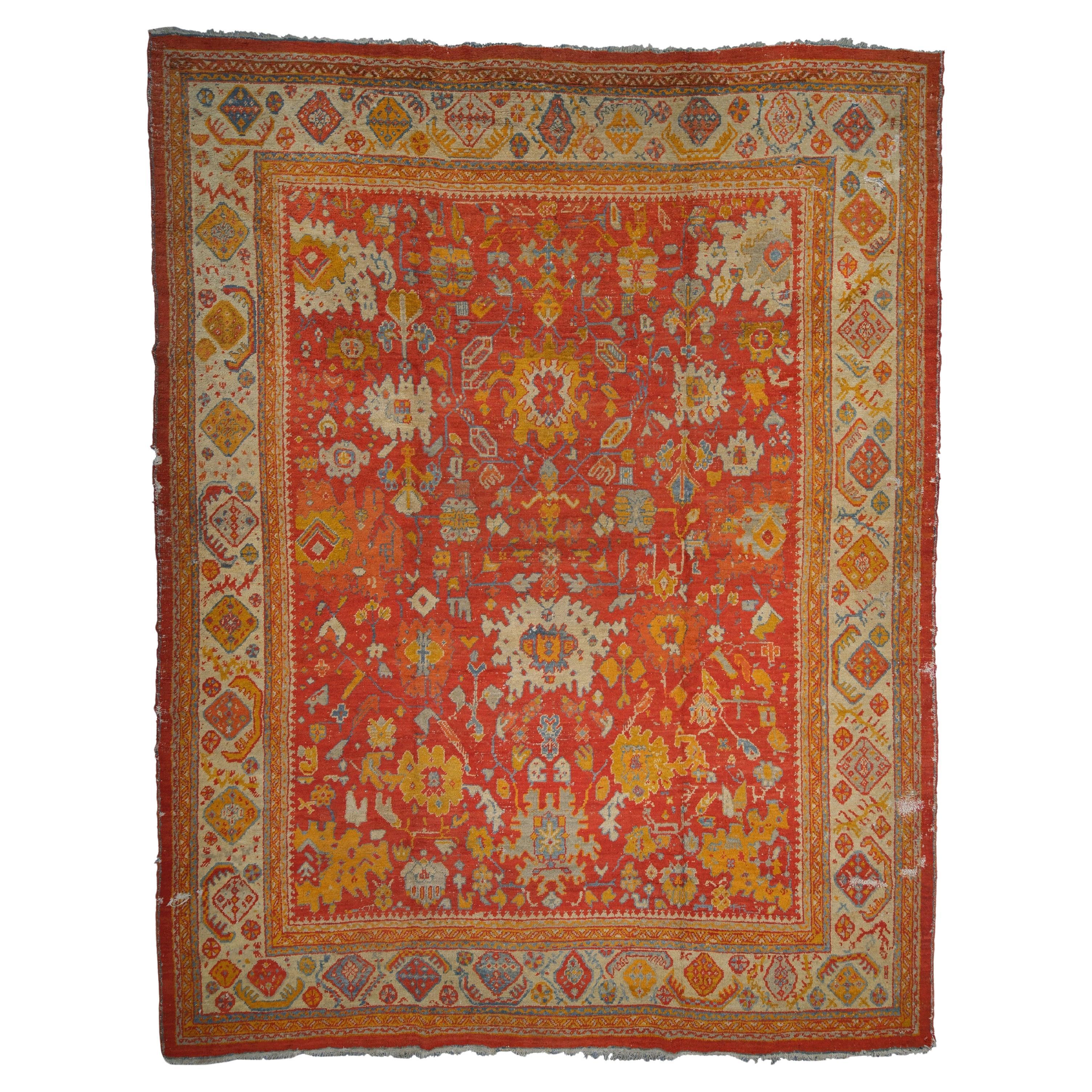 Antique Ghiordes Carpet - Late of 19th Century Ghiordes Rug, Turkish Rug For Sale