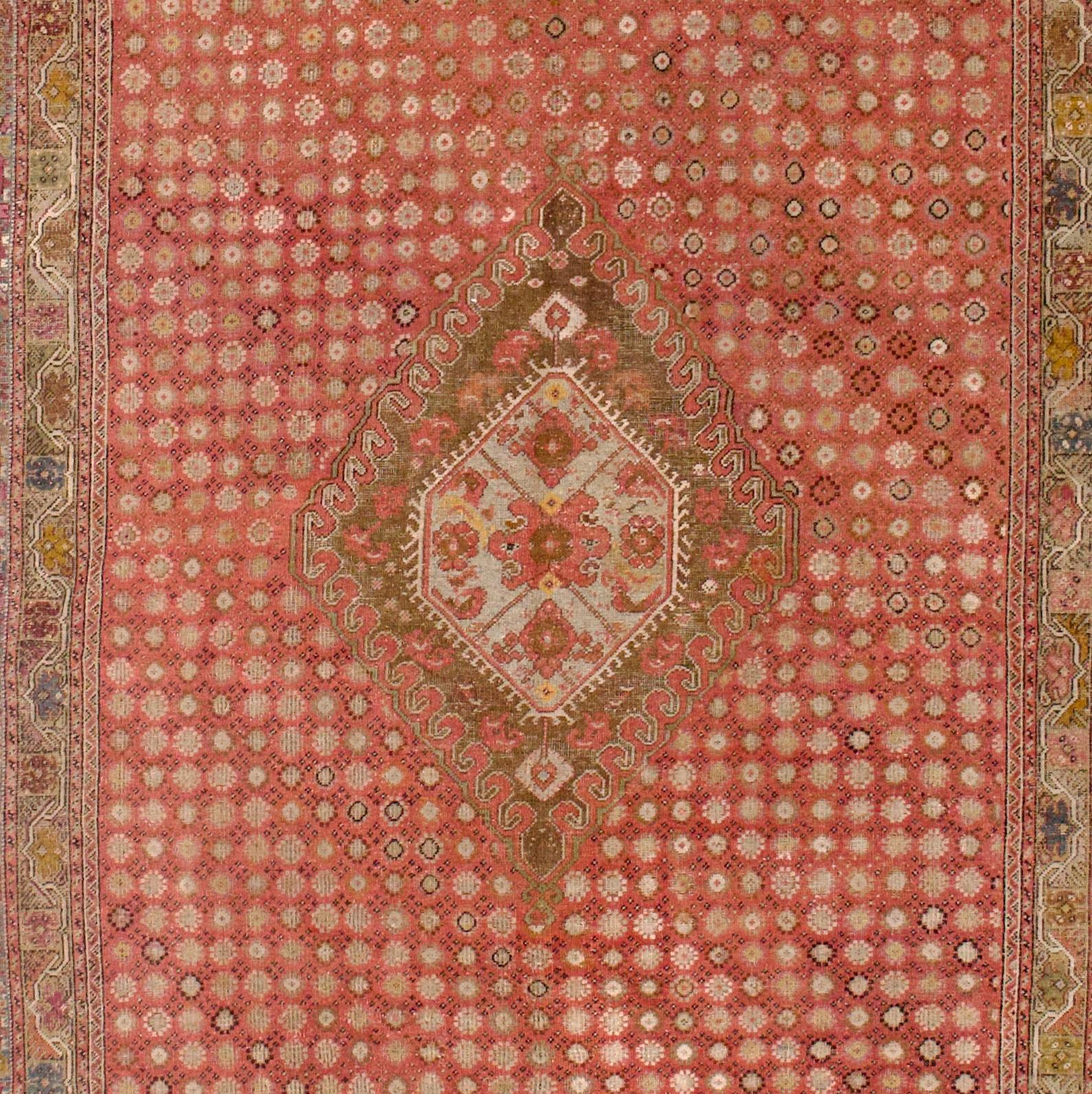 19th Century Antique Ghiordes Long Rug 6'7