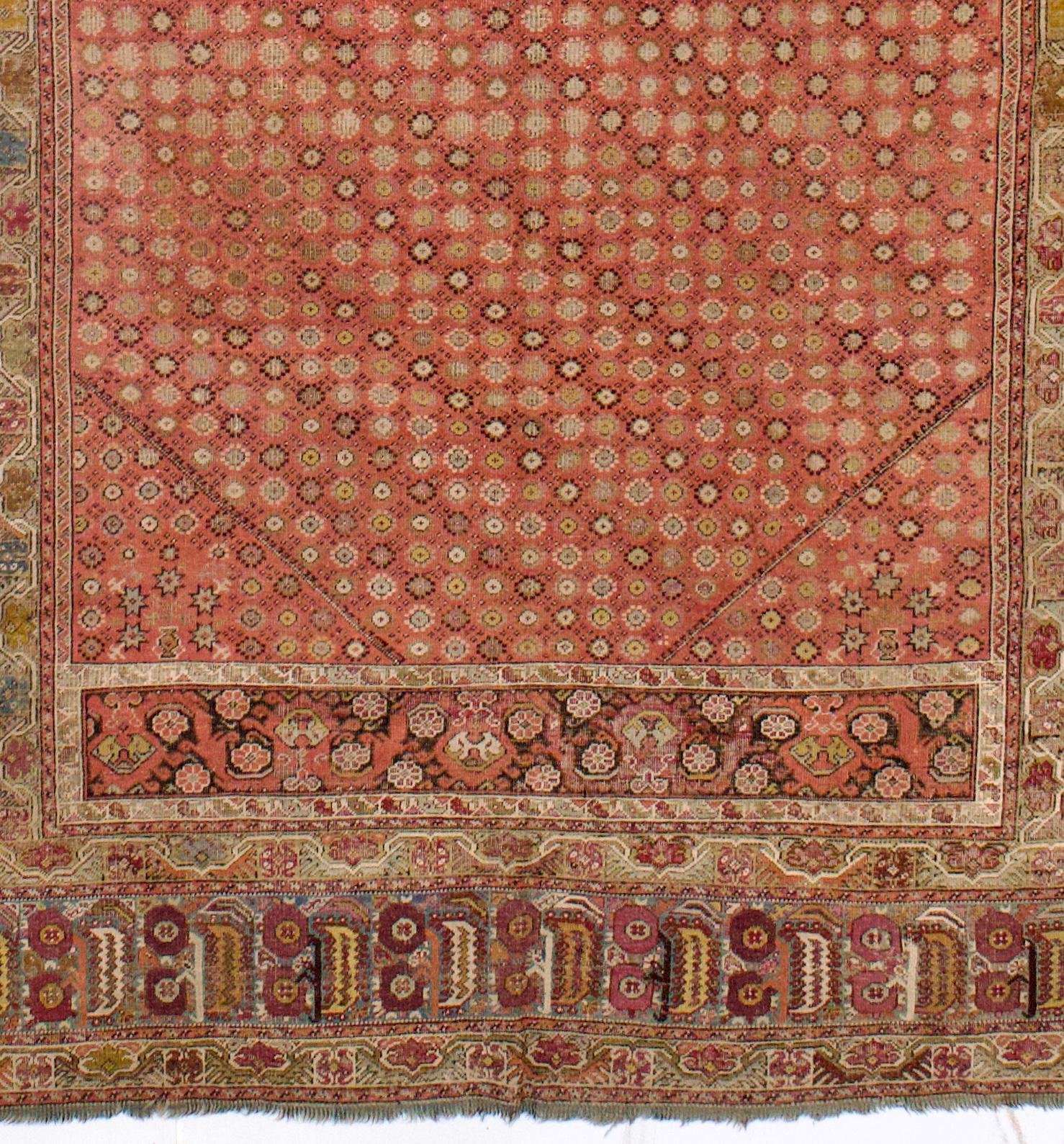 Wool Antique Ghiordes Long Rug 6'7