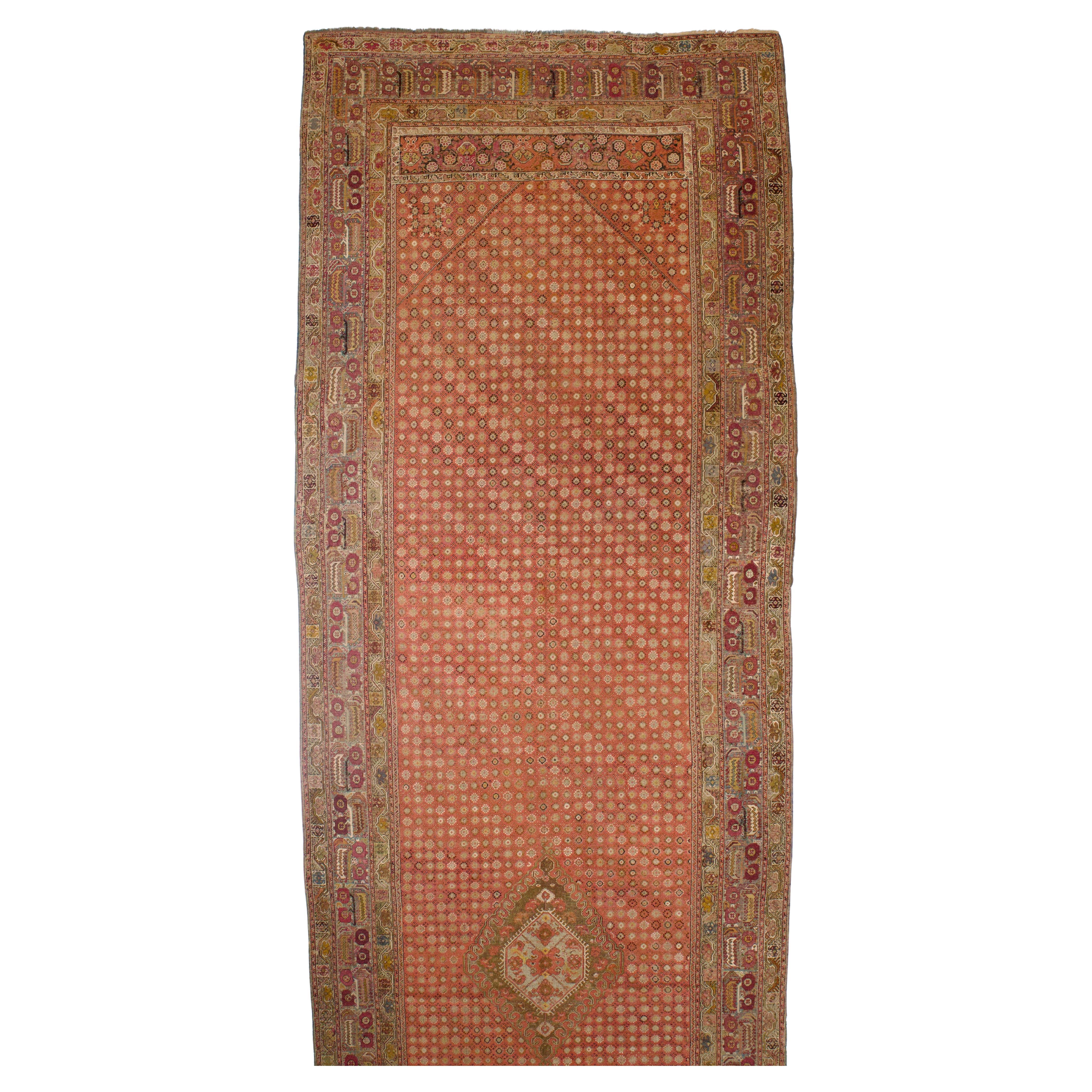 Antique Ghiordes Long Rug 6'7" x 24’4” For Sale