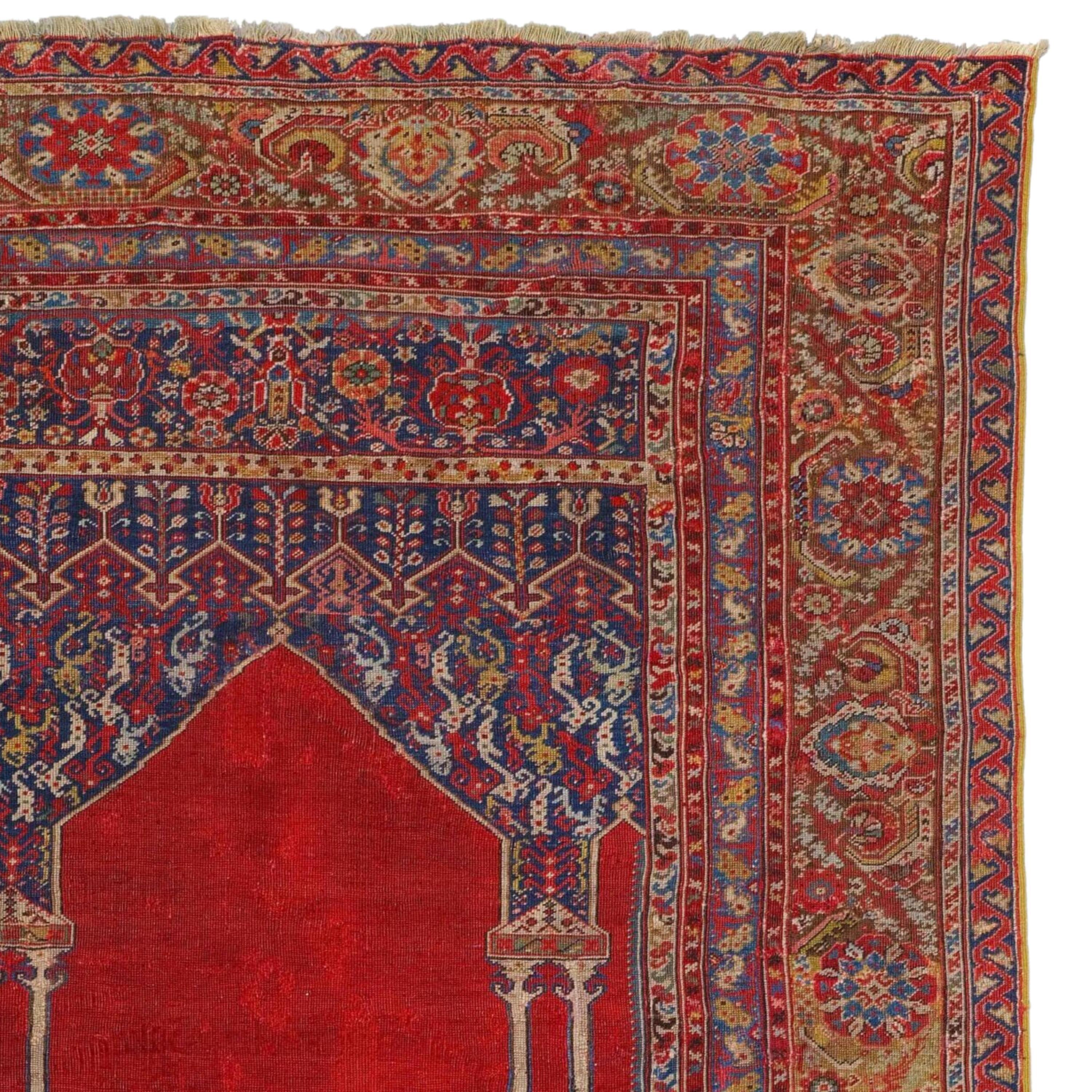 Antiker Ghiordes-Teppich - Anatolischer Ghiordes-Teppich aus dem 18. Jahrhundert im Zustand „Gut“ im Angebot in Sultanahmet, 34