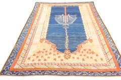 Antique Ghiordes Rug Blue Field