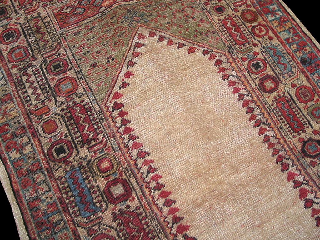 Late 19th Century 19th Century Turkish Oushak Ghiordes Prayer Carpet ( 3'6