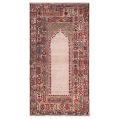 19th Century Turkish Oushak Ghiordes Prayer Carpet ( 3'6" x 6'4" - 107 x 193 )