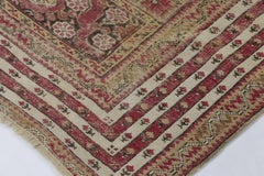 Antique Ghiordes Rug, Gold & Red with Intricate Medallion Pattern - Rug & Kilim