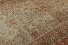 Antique Ghiordes Rug with Beige, Red and Blue Floral Patterns from Rug & Kilim