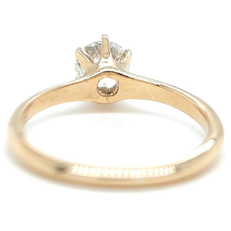 Antique GIA 0.79 Carat Old European Cut Diamond 14K Yellow Gold Solitaire Ring 1