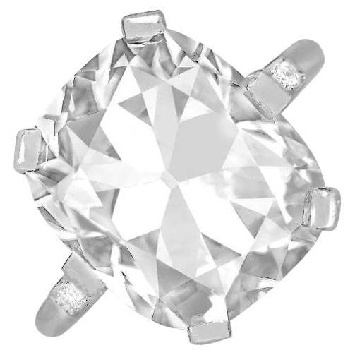 Antiker GIA 10,08 Karat antiker Diamant-Verlobungsring aus Platin mit Kissenschliff im Angebot