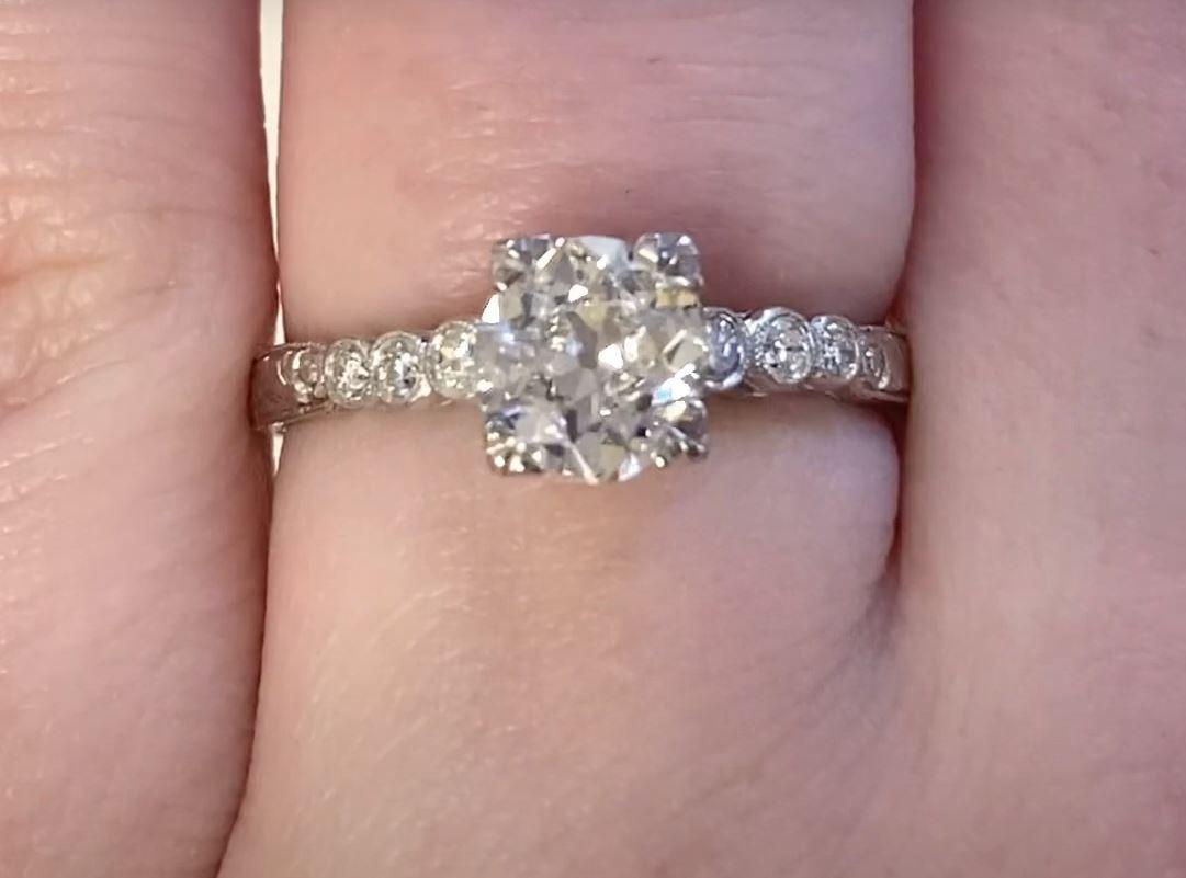 Women's Antique GIA 1.01ct Old European Cut Diamond Engagement Ring, Platinum For Sale