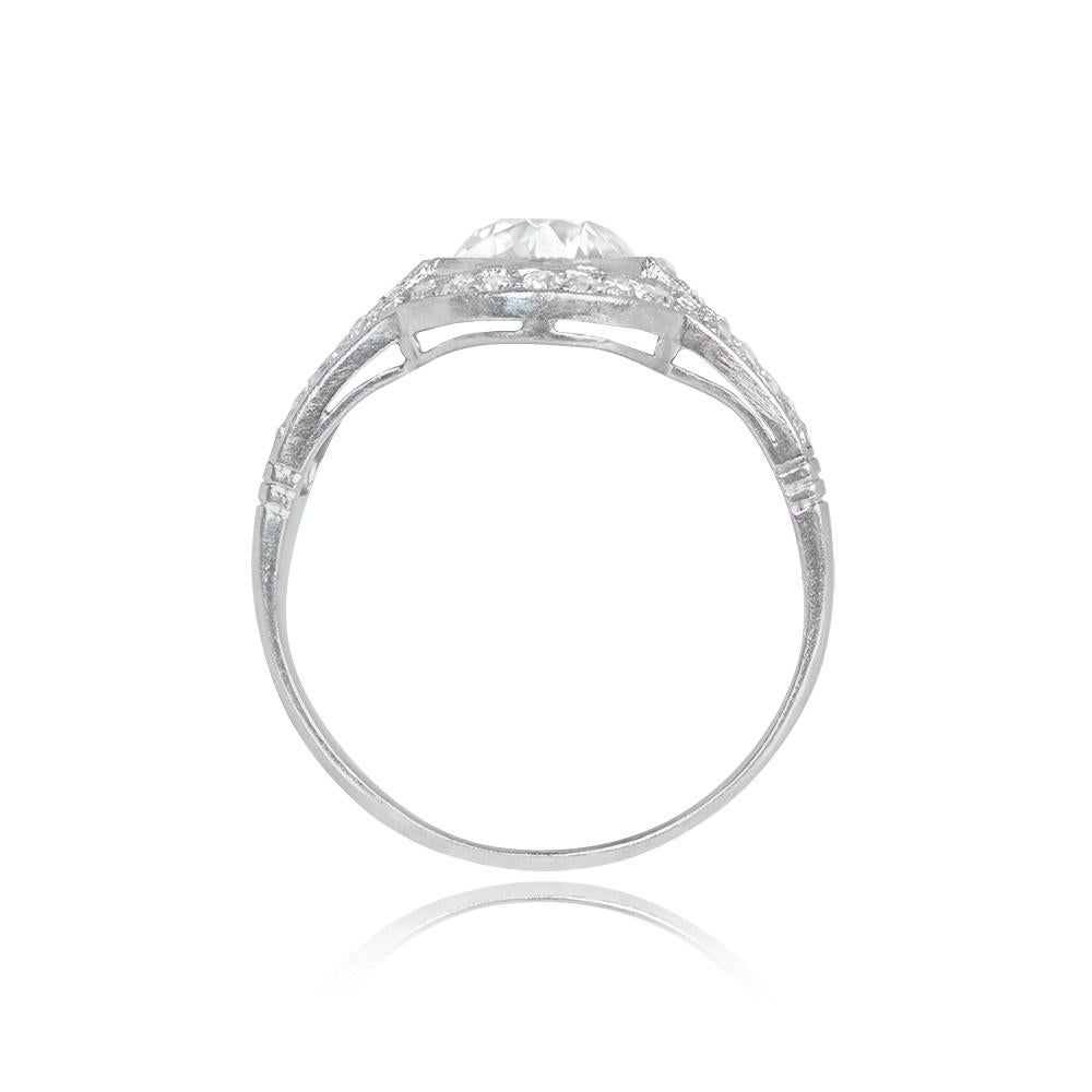 Art Deco Antique GIA 1.02ct Old European Cut Diamond Engagement Ring, Platinum