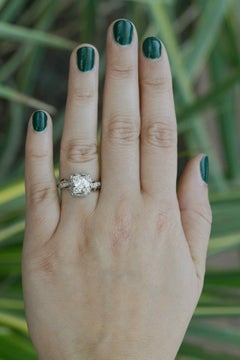 Antique GIA 1.10 Ct Old European Diamond Deco Platinum Engagement Ring