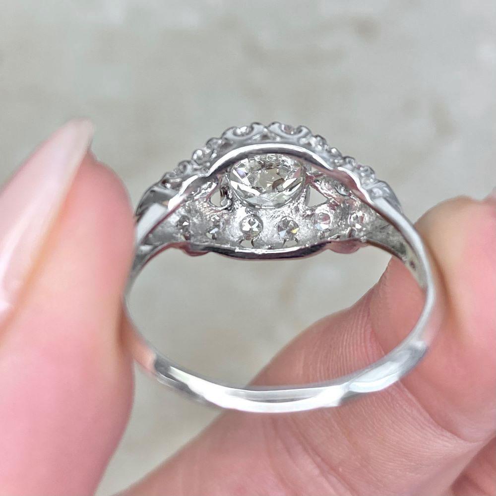 Antique GIA 1.27ct Old European Cut Diamond Engagement Ring, Platinum For Sale 7