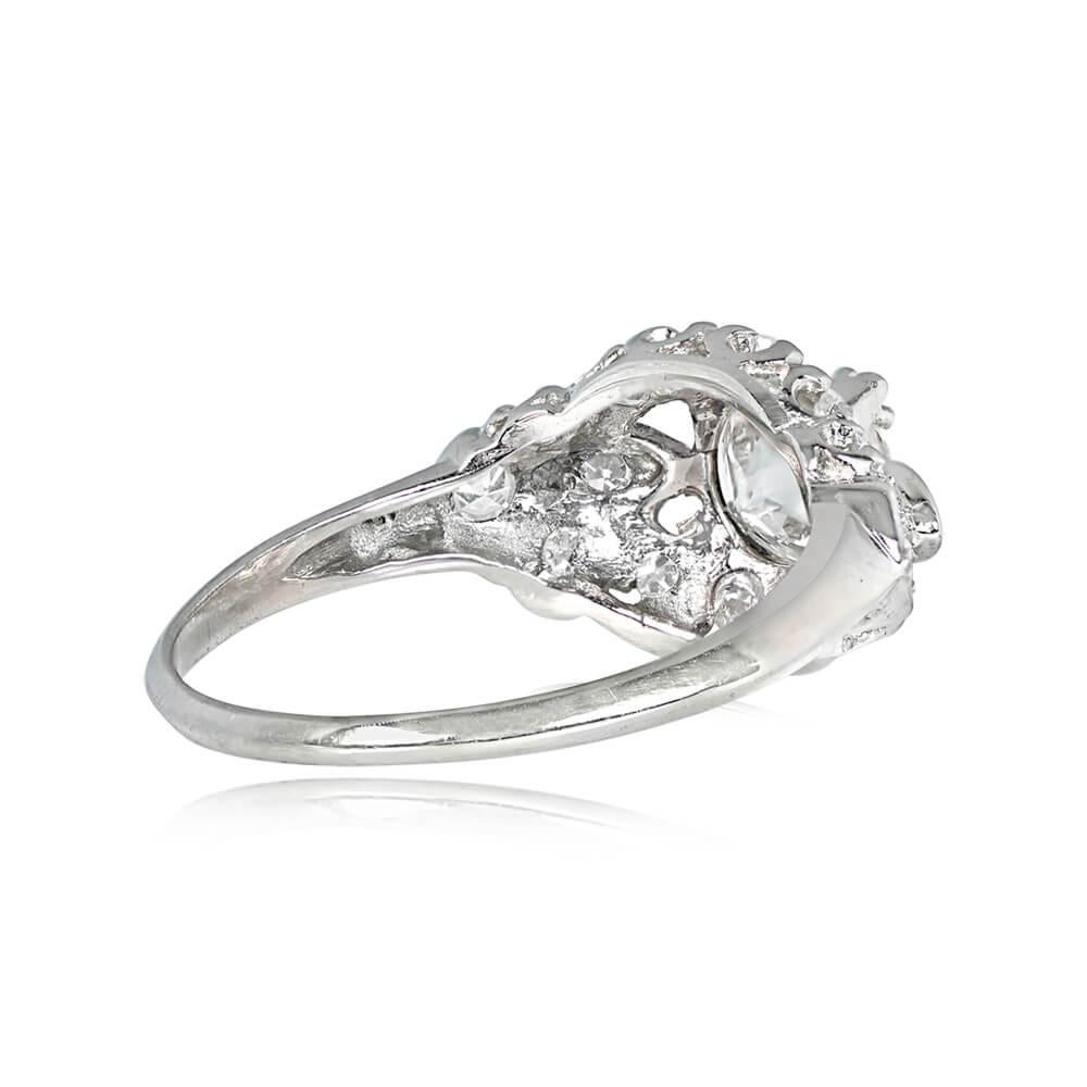 Art Deco Antique GIA 1.27ct Old European Cut Diamond Engagement Ring, Platinum For Sale
