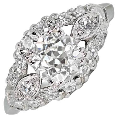 Antiguo Anillo de Diamantes de Corte Europeo Antiguo (GIA Aprox. 1,20 Quilates), Platino
