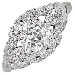Antique GIA 1.27ct Old European Cut Diamond Engagement Ring, Platinum