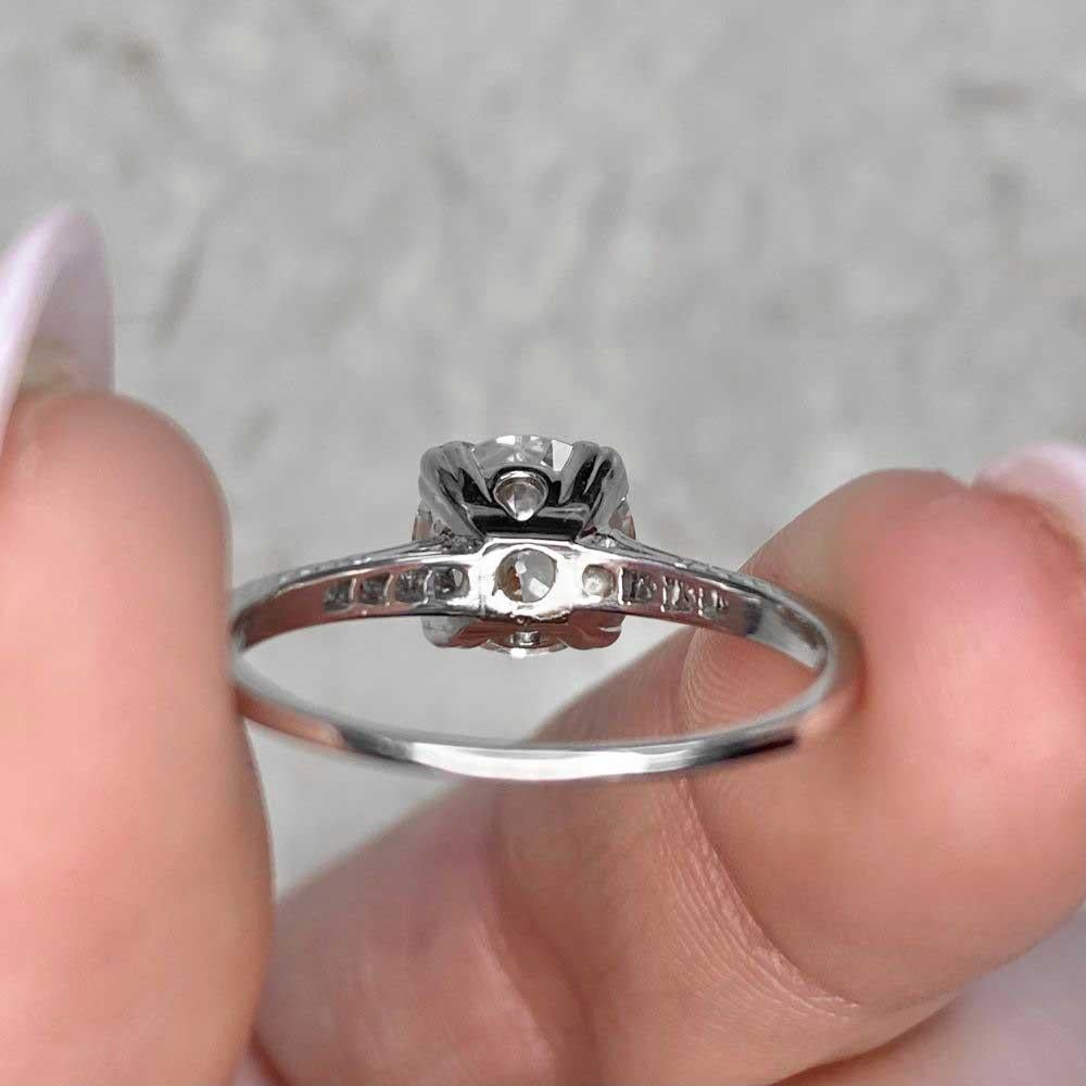 Antique Gia 1.64ct Old Euro Cut Diamond Engagement Ring, VS1 Clarity, Platinum For Sale 2