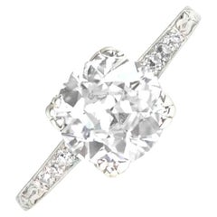 Antique Gia 1.64ct Old Euro Cut Diamond Engagement Ring, VS1 Clarity, Platinum