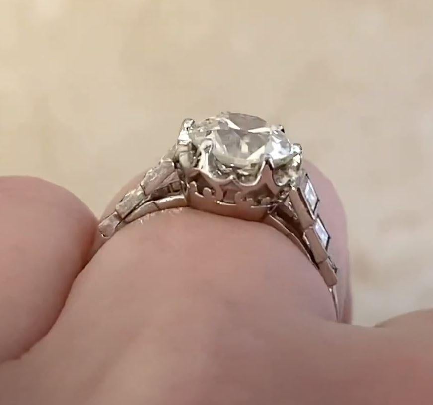 Antique GIA 1.83ct Old European Cut Diamond Engagement Ring, Platinum For Sale 3