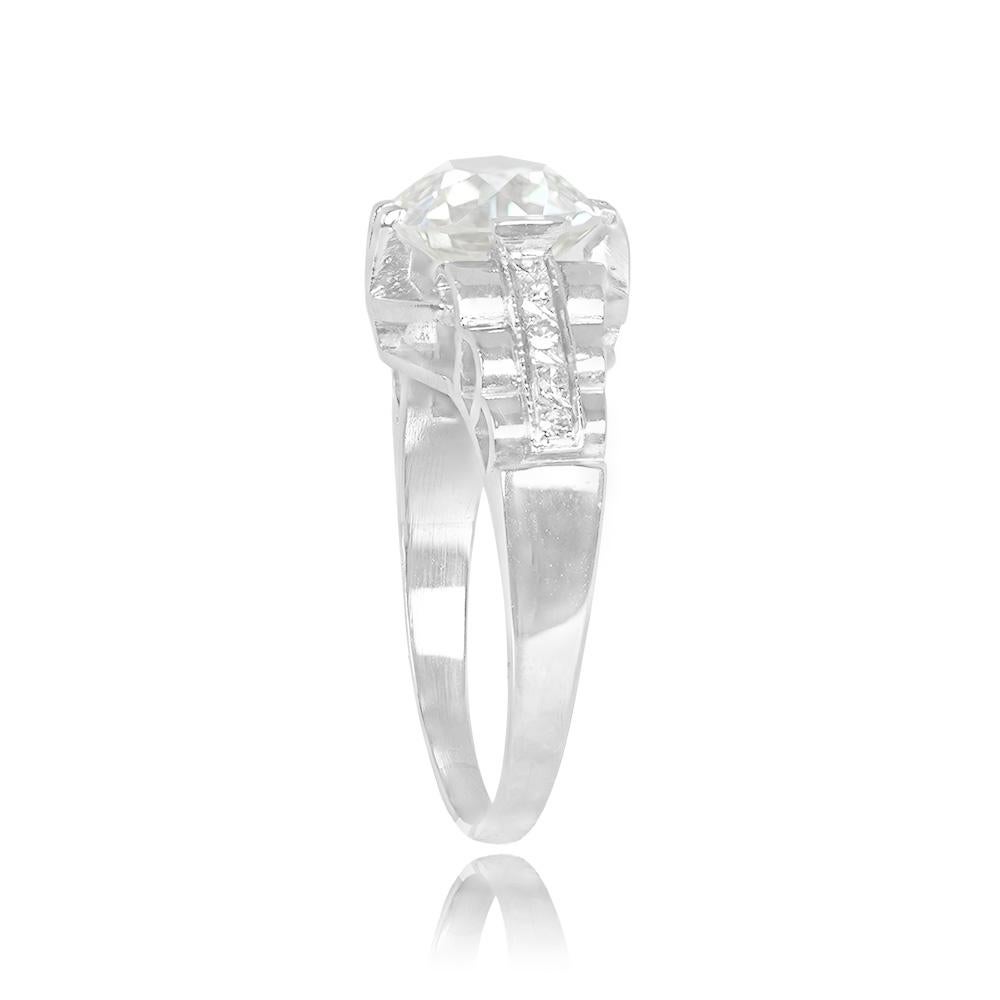 Art Deco Antique GIA 2.27ct Old European Cut Diamond Engagement Ring, Platinum, Circa1925 For Sale