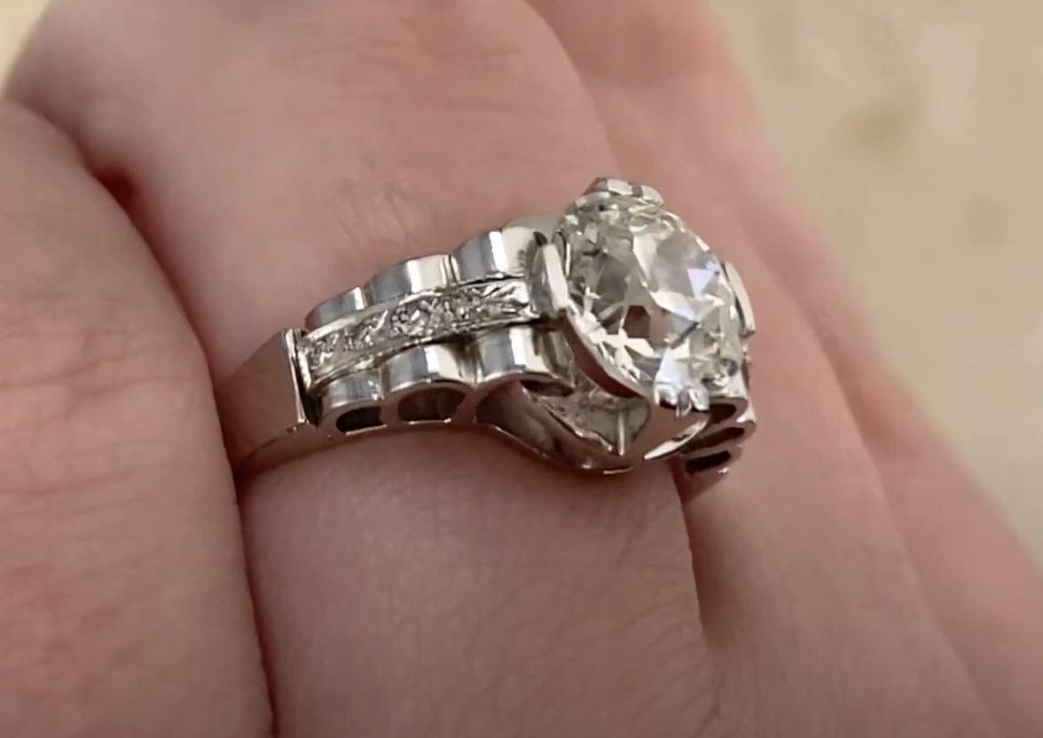 Antique GIA 2.27ct Old European Cut Diamond Engagement Ring, Platinum, Circa1925 For Sale 1