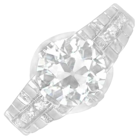 Antiker GIA 2,27 Karat Diamant-Verlobungsring mit alteuropäischem Schliff, Platin, um 1925